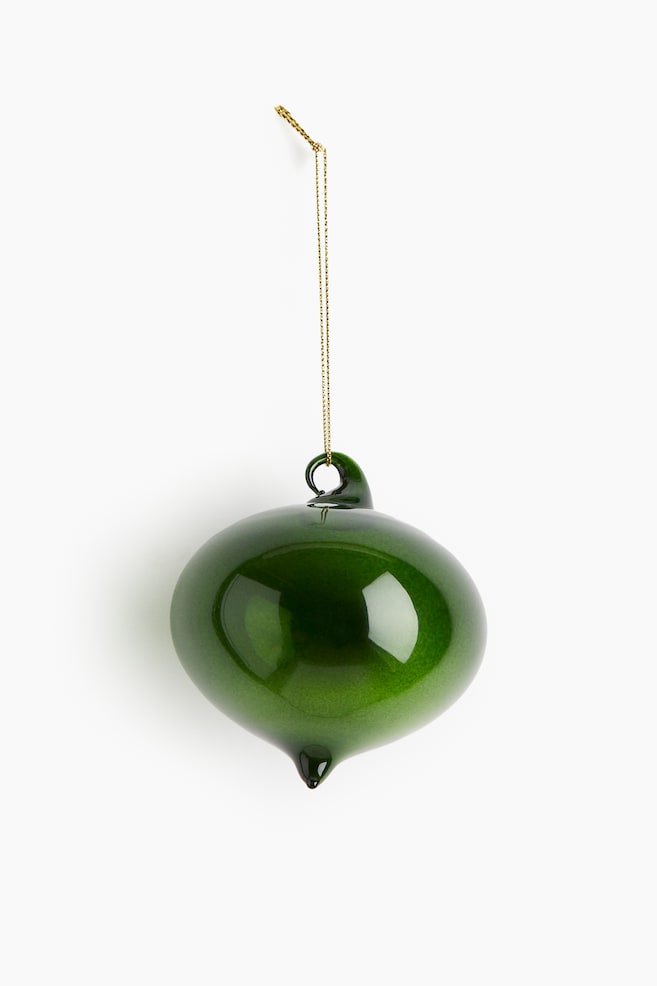 Pallina in vetro - Verde scuro/Vetro trasparente/Rosso - 1