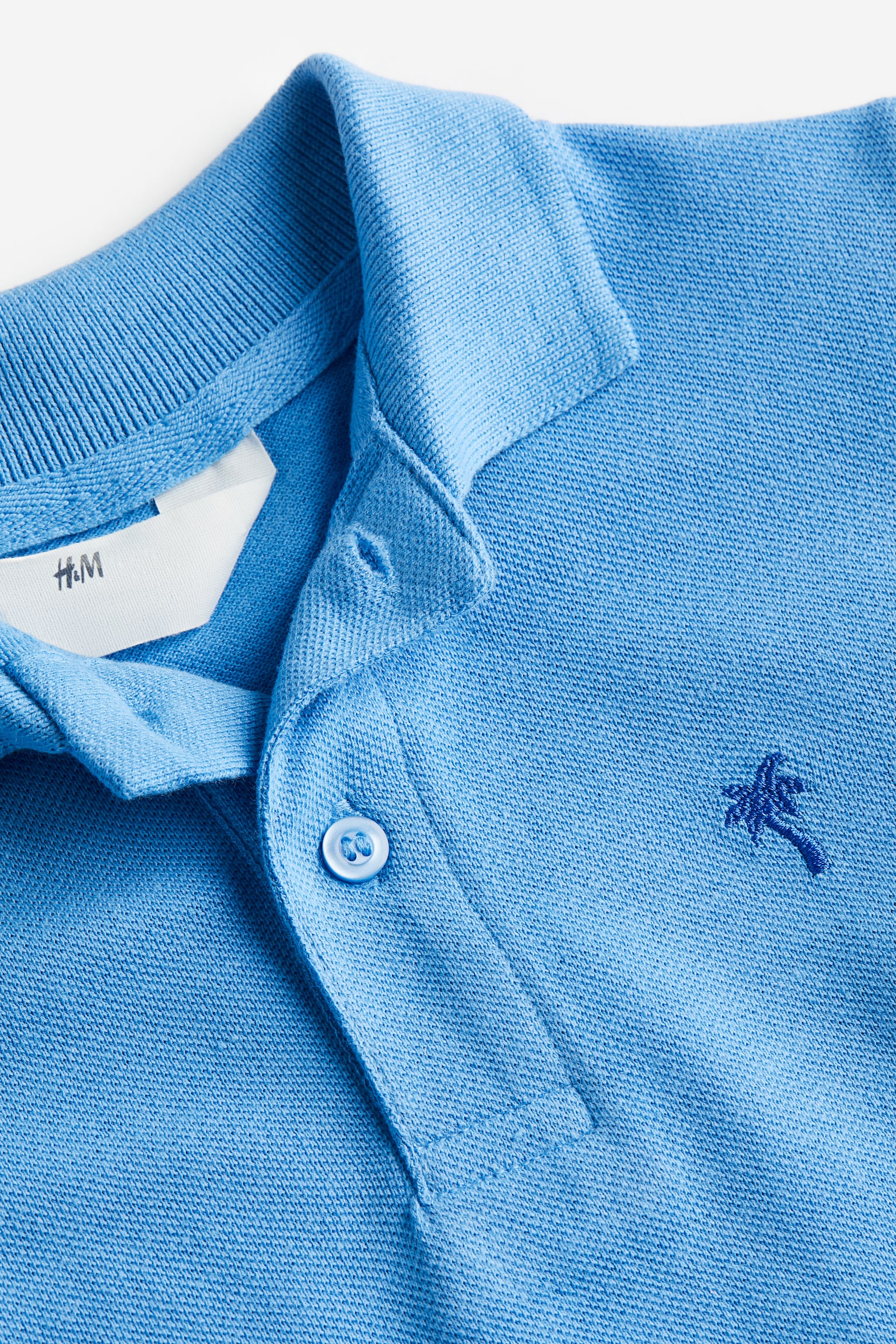 Cotton piqué polo shirt - Light blue/Light blue - 2