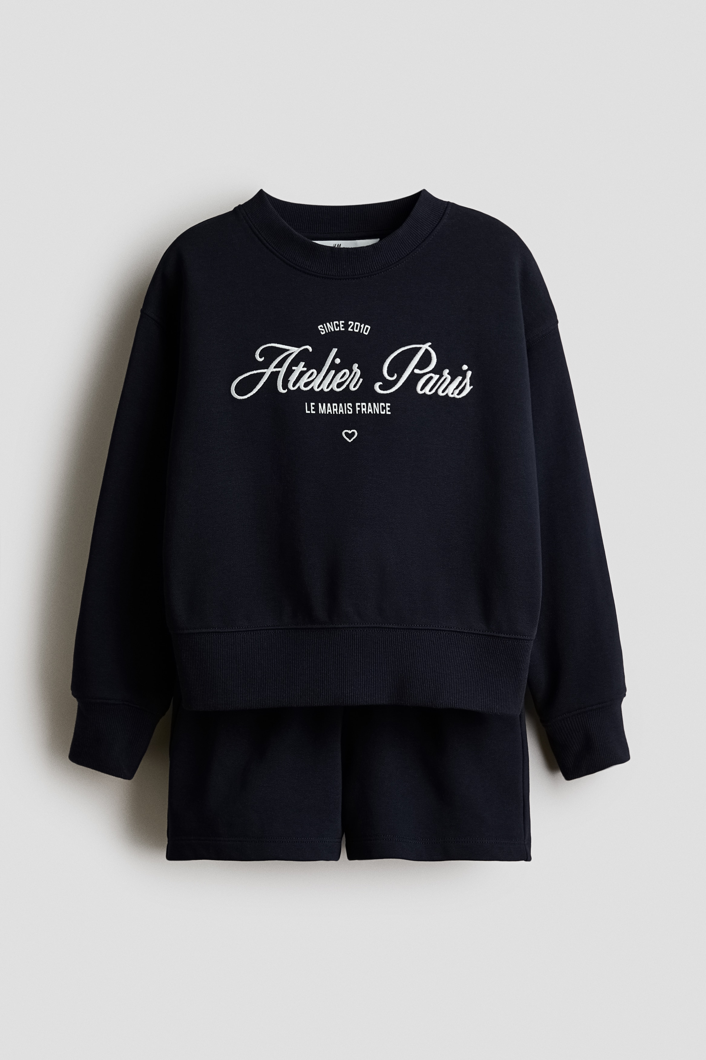 2-teiliges Sweatshirt-Set - Marineblau/Cremefarben/Teddybär/Hellrosa/Hamptons