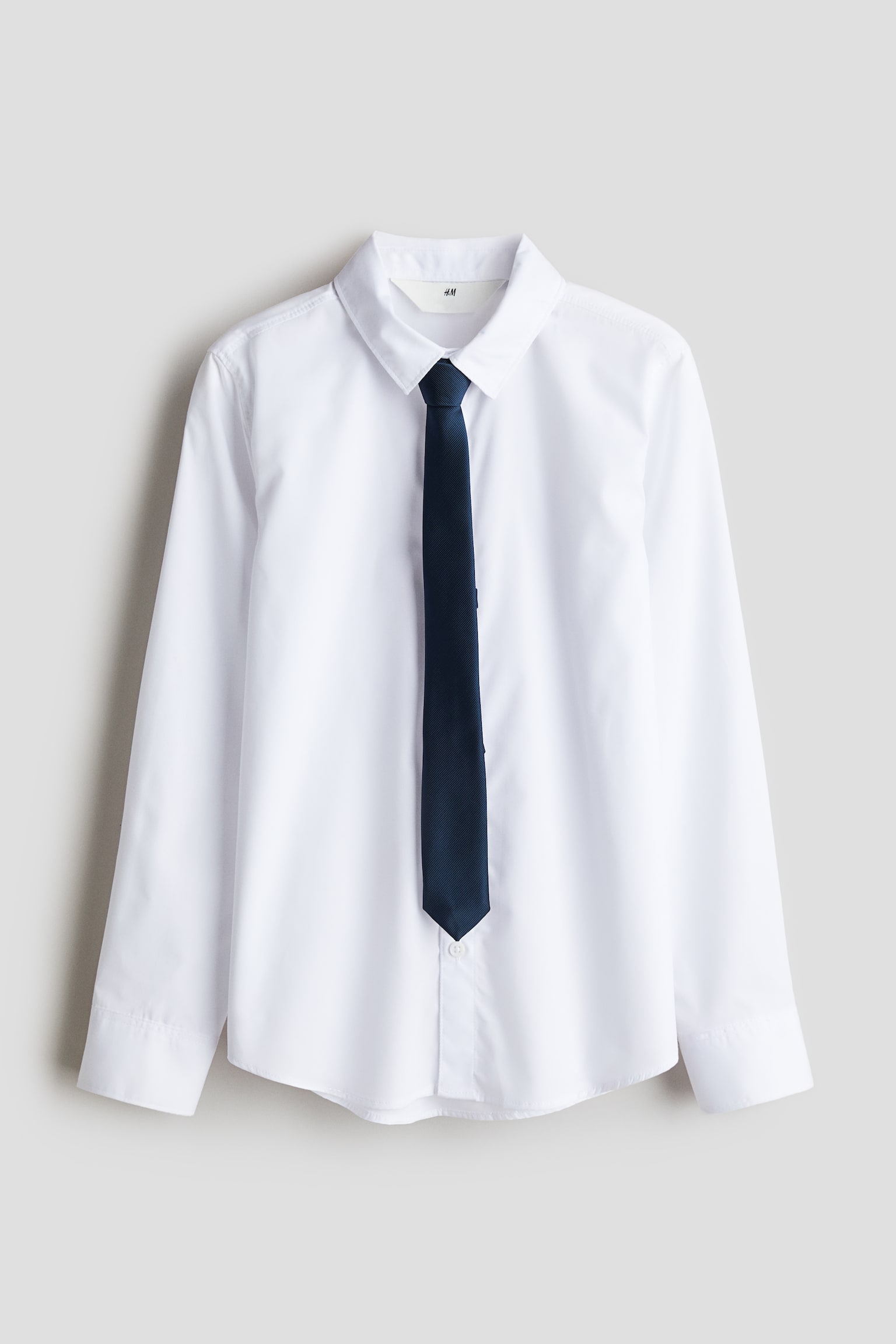 Shirt & Tie Set - White/Blue - 1