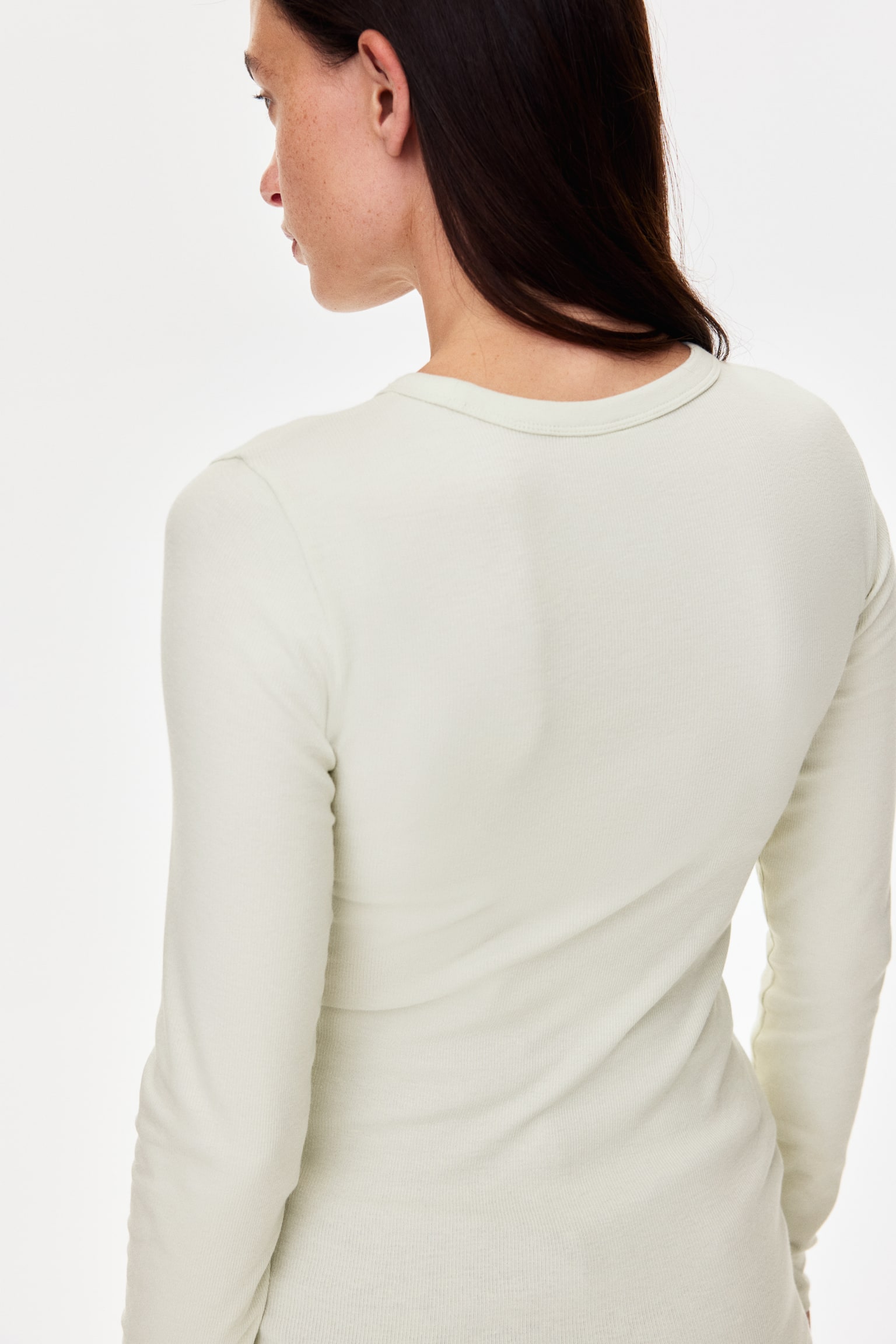 MAMA חולצת ג'רזי ריב - ירוק בהיר/בז' בהיר מלאנז'/שחור/ורוד מאובק - 4