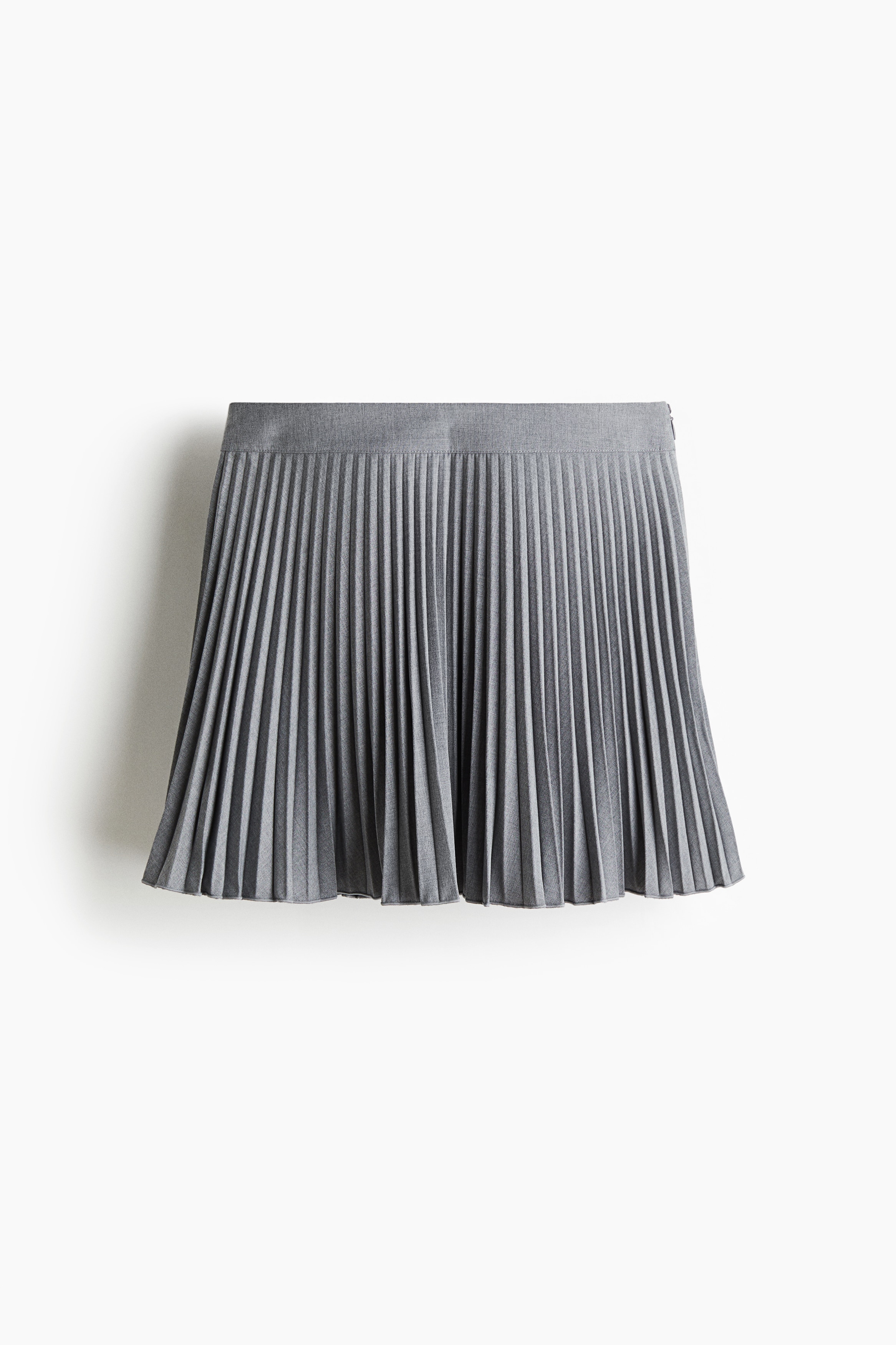 Pleated mini skort - Grey/Dark khaki green/Black