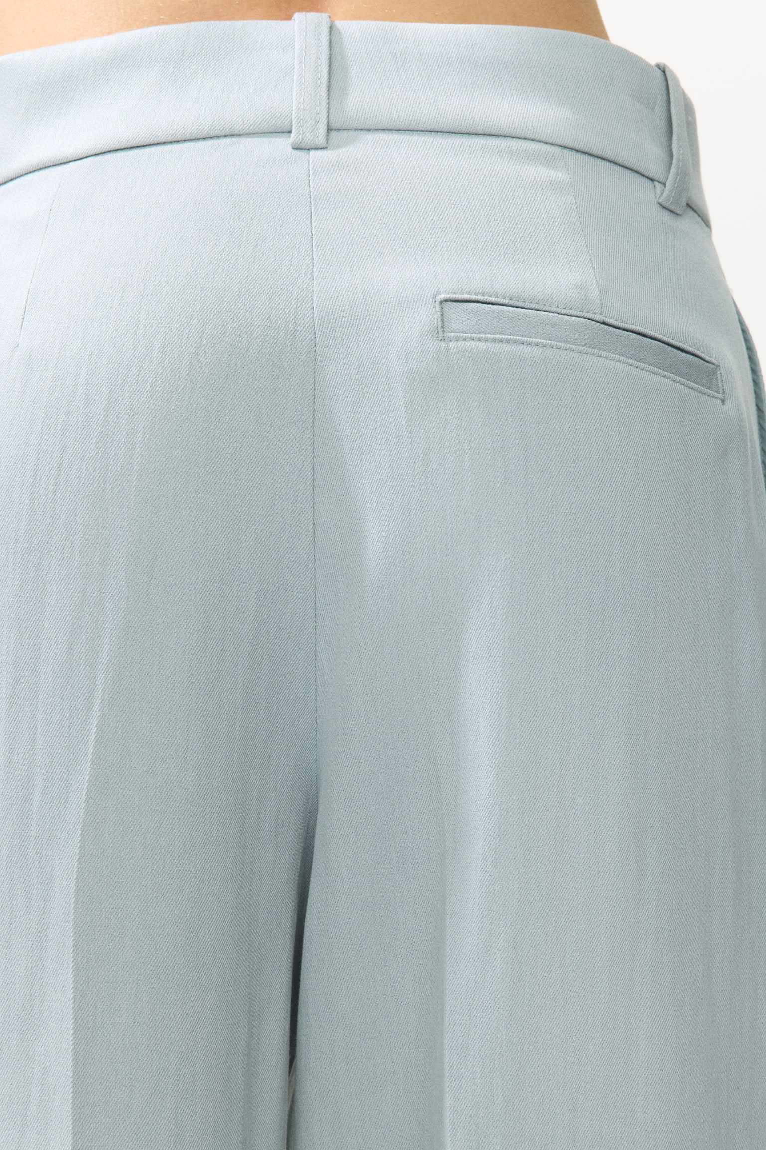 Wide linen-blend trousers - Dusty turquoise/Burgundy/Light beige/Dark brown - 3