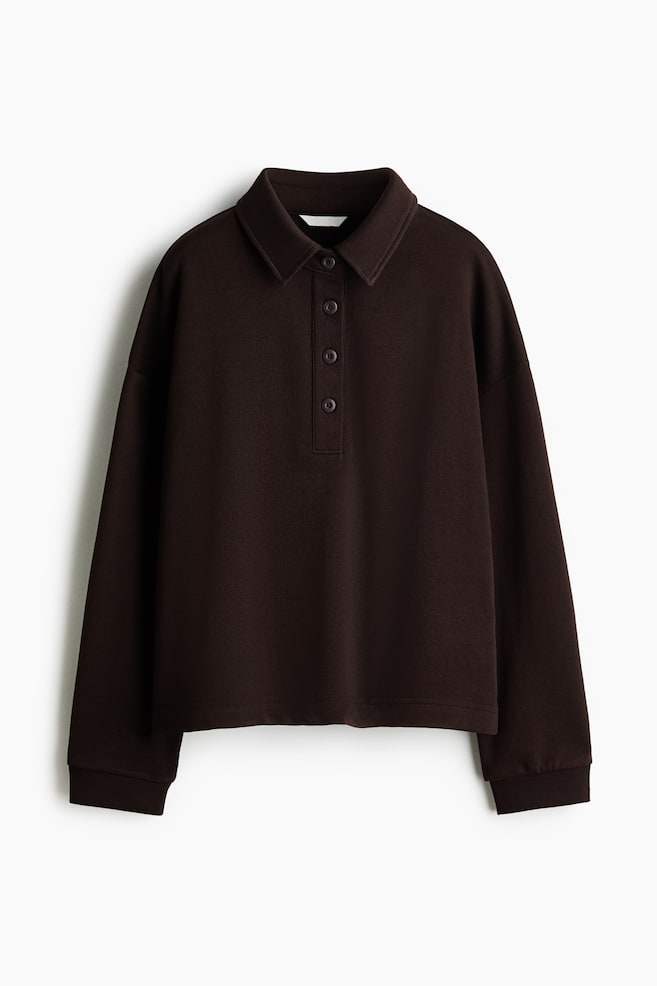 Collared Sweater - Dark brown/Dark grey/Dark dusty pink/Light grey marle - 1