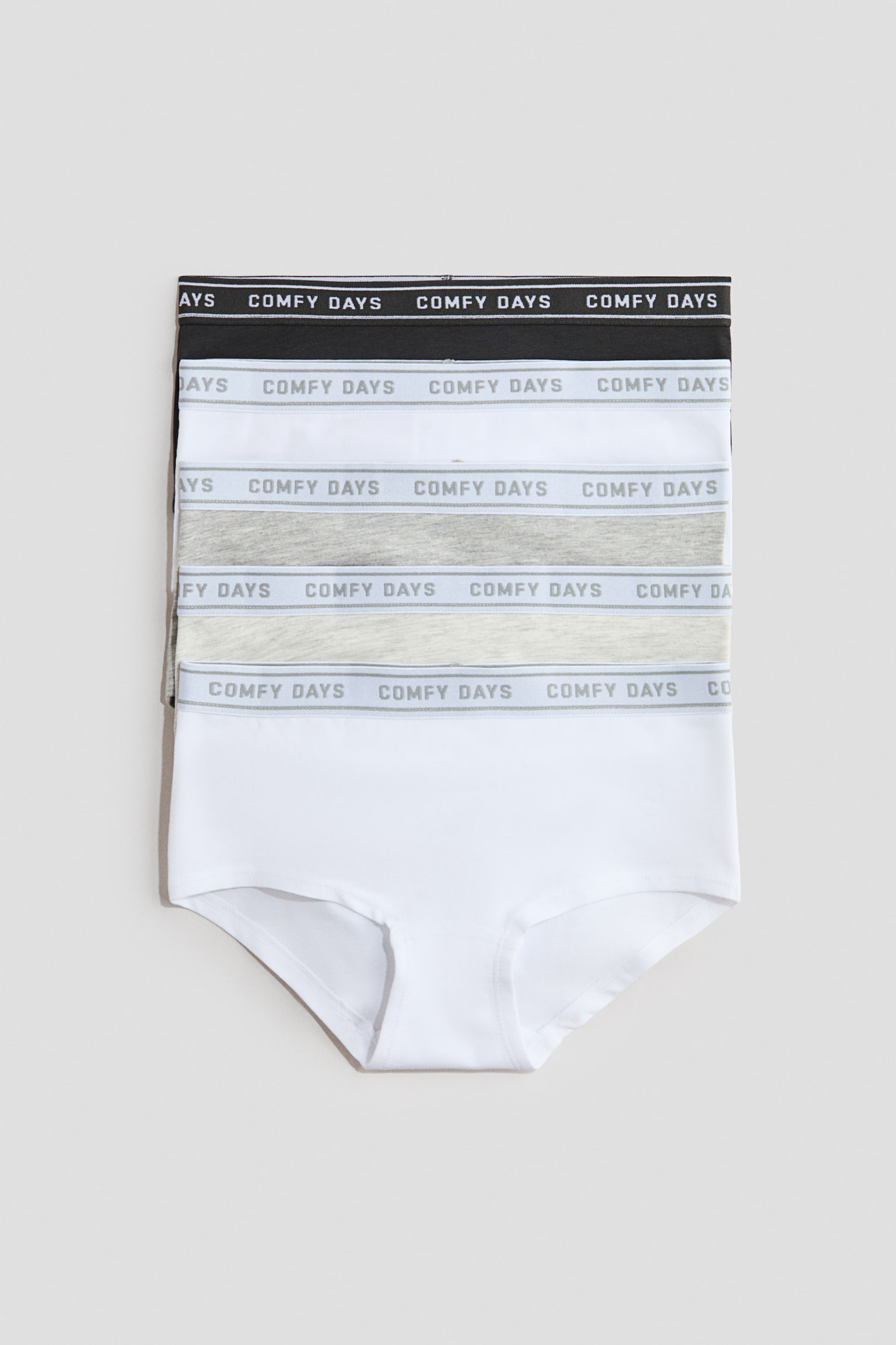 5-pack cotton hipster briefs - White/Light beige marl