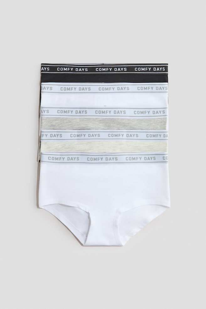 5-Pack Cotton Hipster Briefs - White/light beige melange/Powder pink/sage green/pink - 1