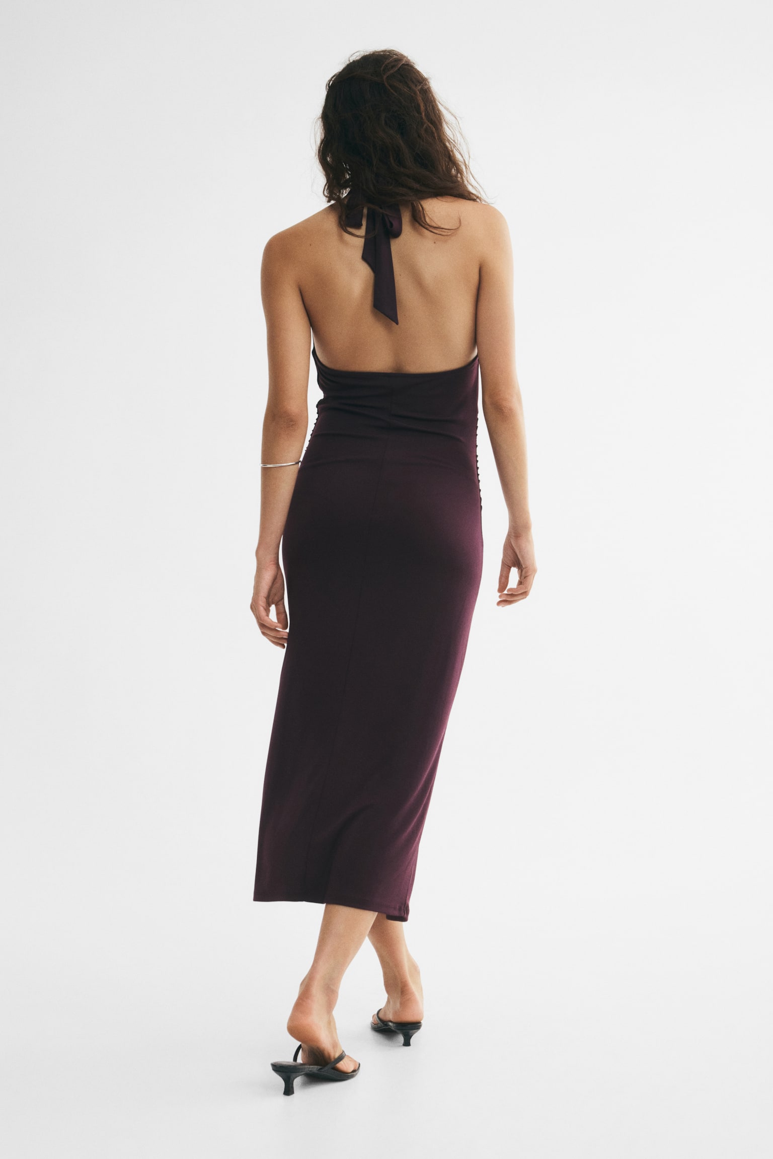 Женское платье H&M Cowl-Neck Halterneck, цвет: Тёмный фиолетовый — фото 5
