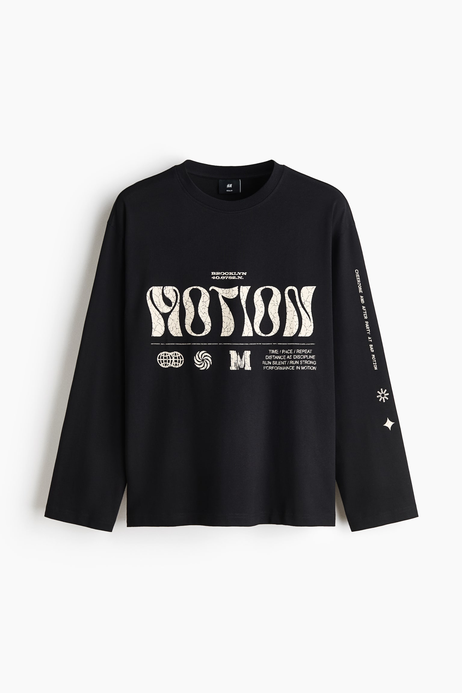 Regular Fit Printed long-sleeved cotton T-shirt - Black/Motion/Black/Kimchi/Burgundy/Gyoza Bar/Dark brown/Earl's Oyster Bar/Camel/Run Wild/Beige/Ramen Club