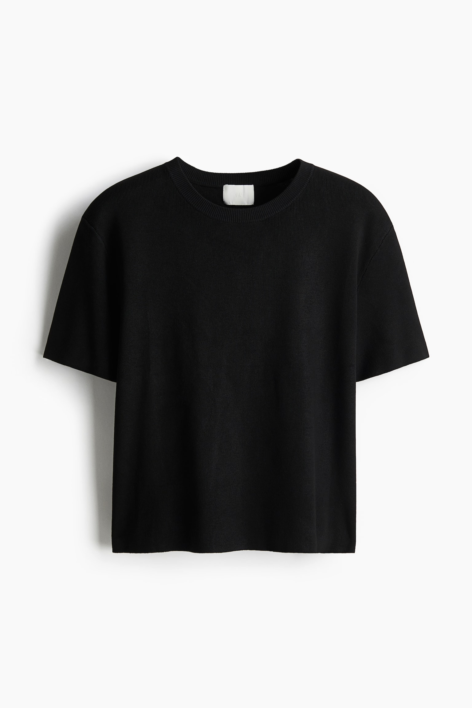 Женская футболка H&M Fine-Knit, цвет: Чёрный — фото 1
