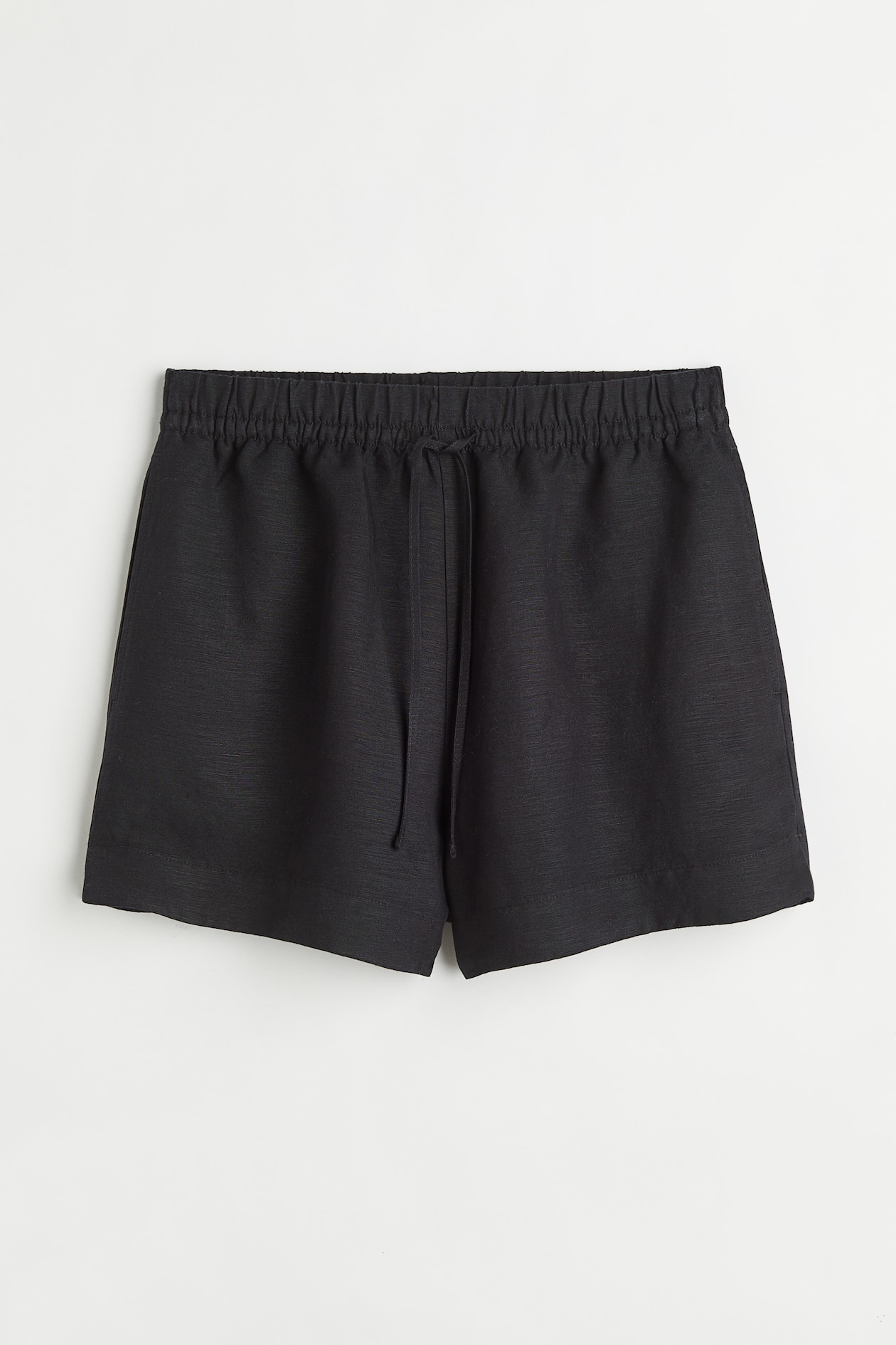 Linen-blend Shorts - High waist - Short - Black - Ladies | H&M US