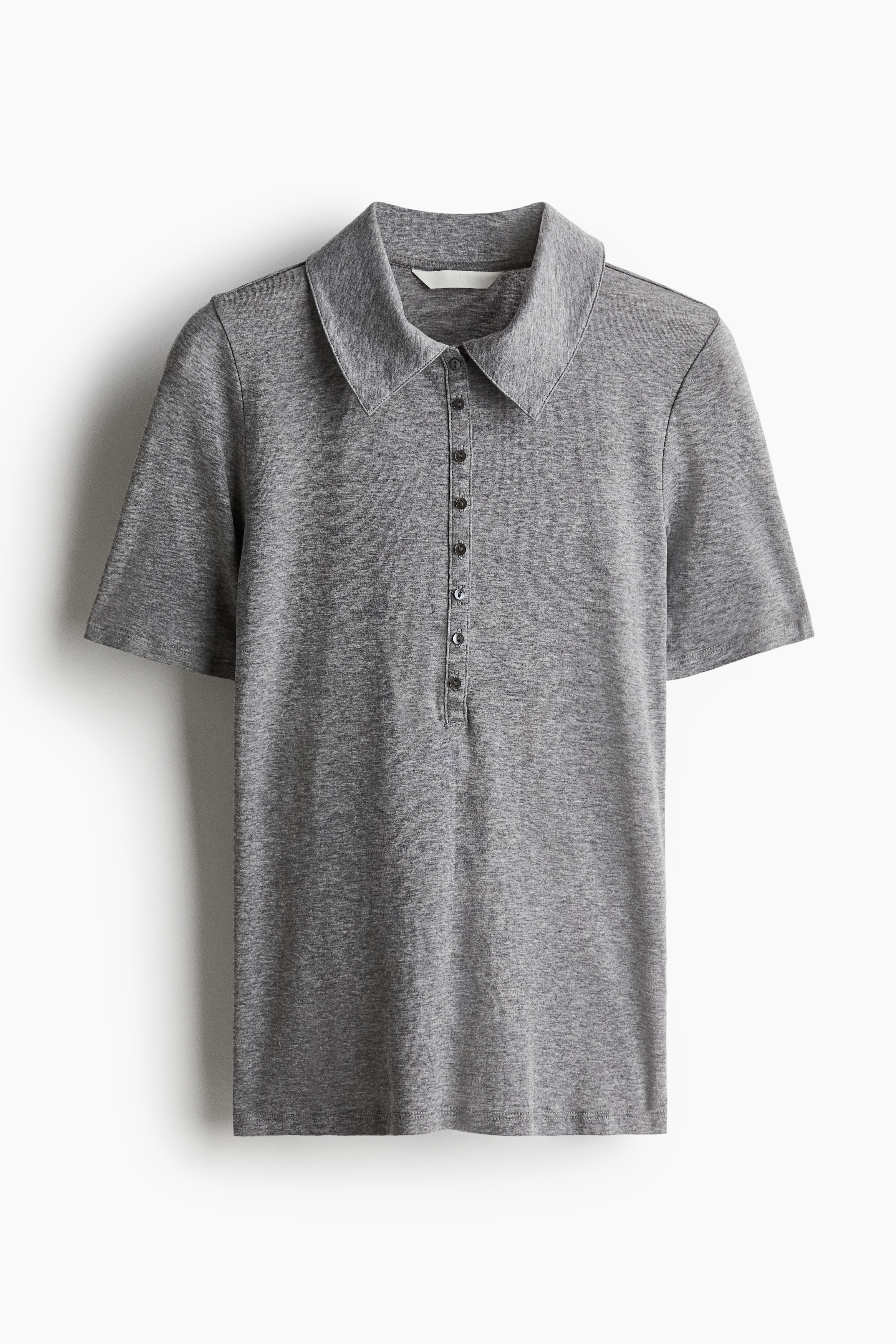 Fitted polo shirt - Grey marl/White/Black/Dark brown