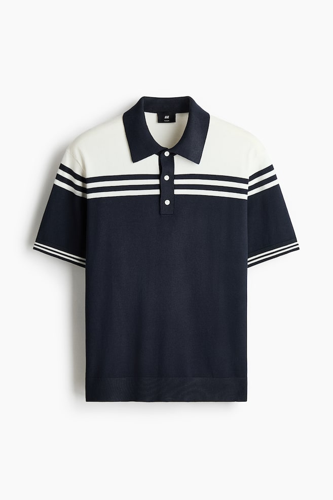 Pikétröja Regular Fit - Mörkblå - 1