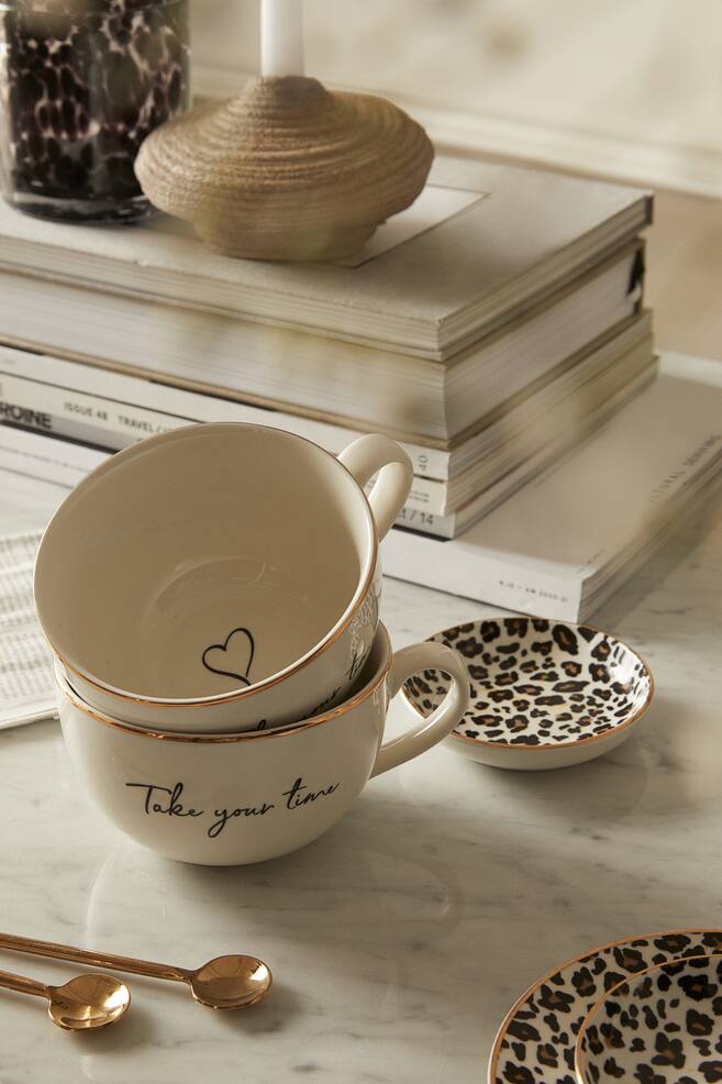 Porcelain cup - White/Take Your Time - 2