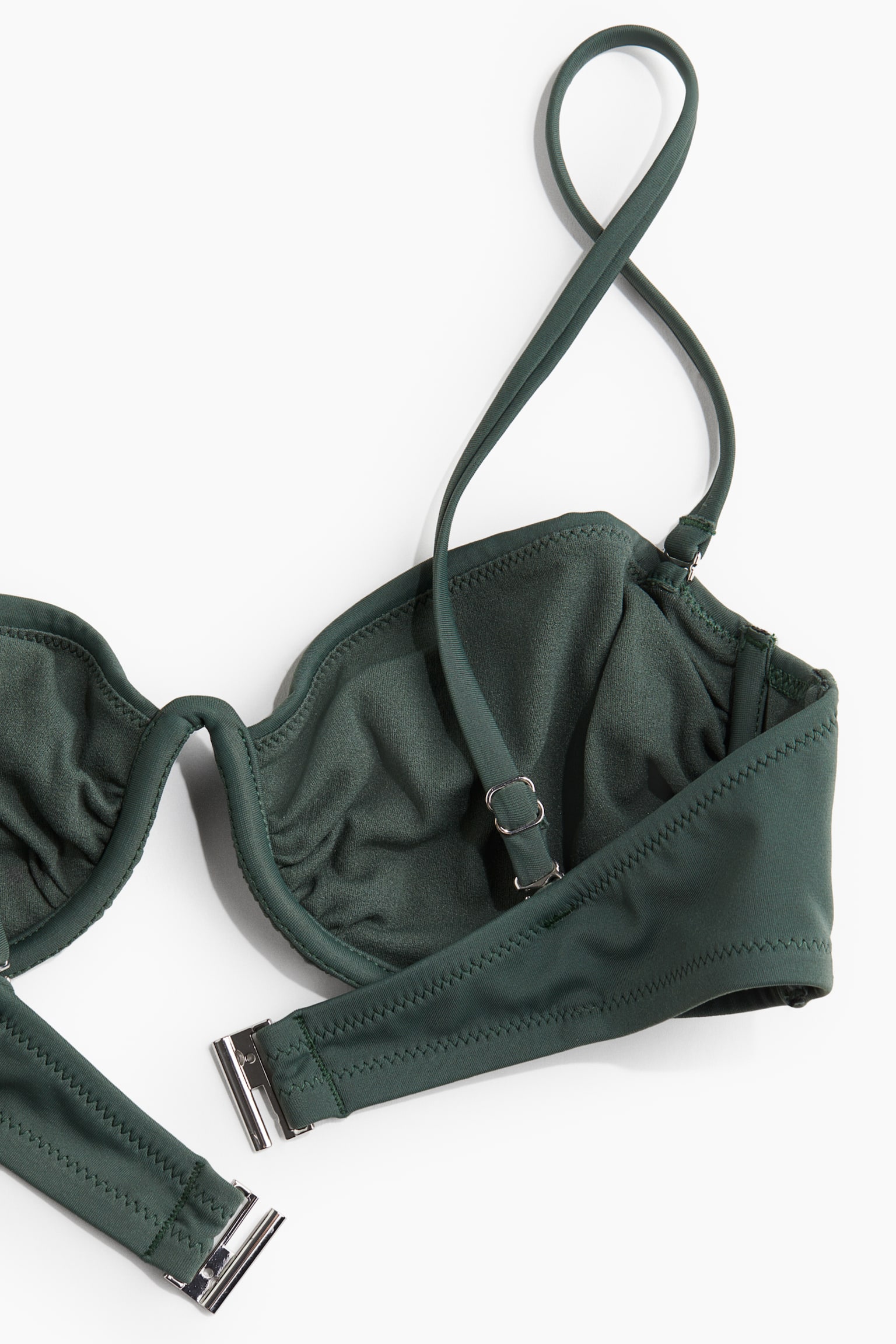 Non-padded bikini top - Dusty green - 5