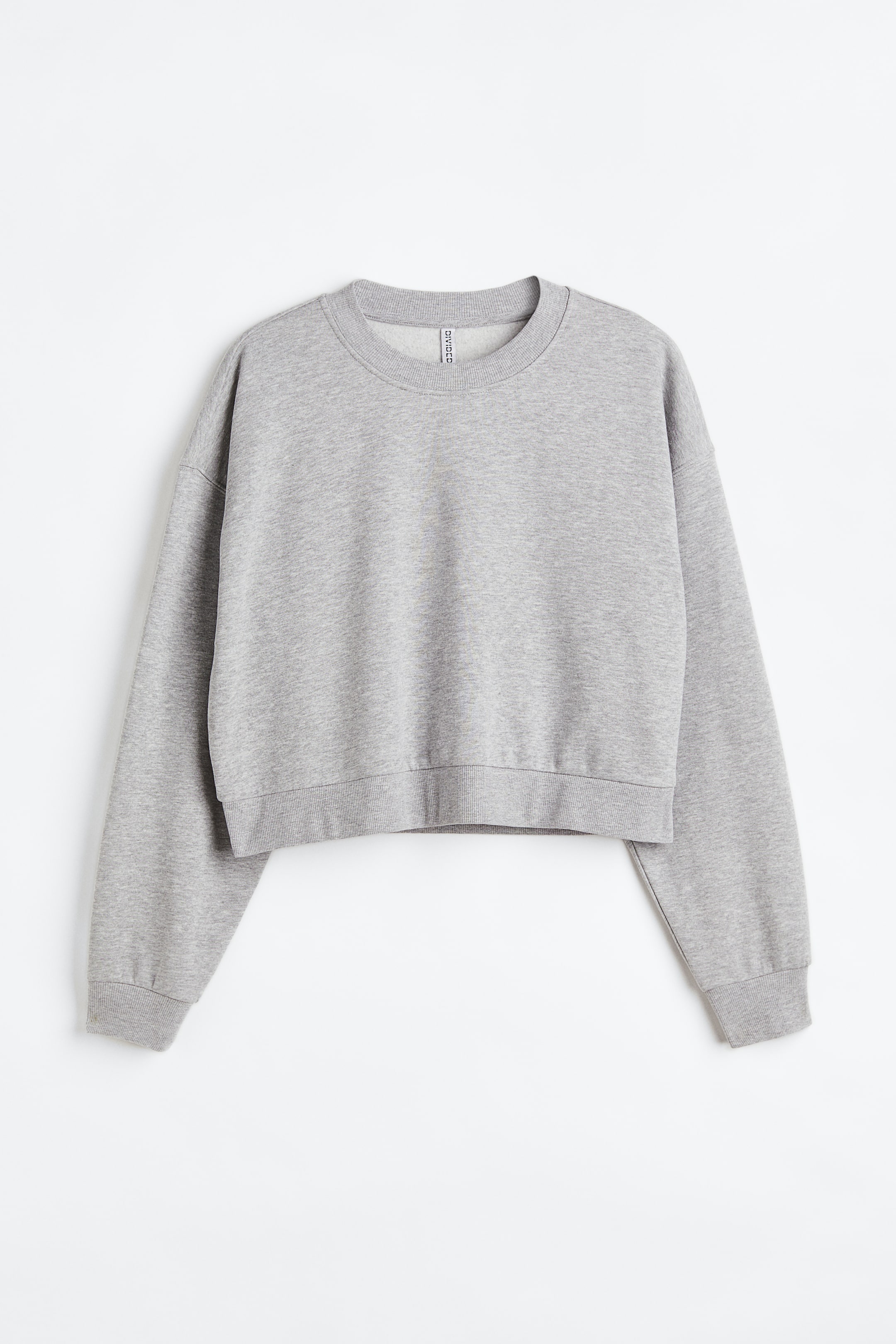 View larger image: H&M+ Crop Sweatshirt - Light gray melange - Ladies | H&M US 1