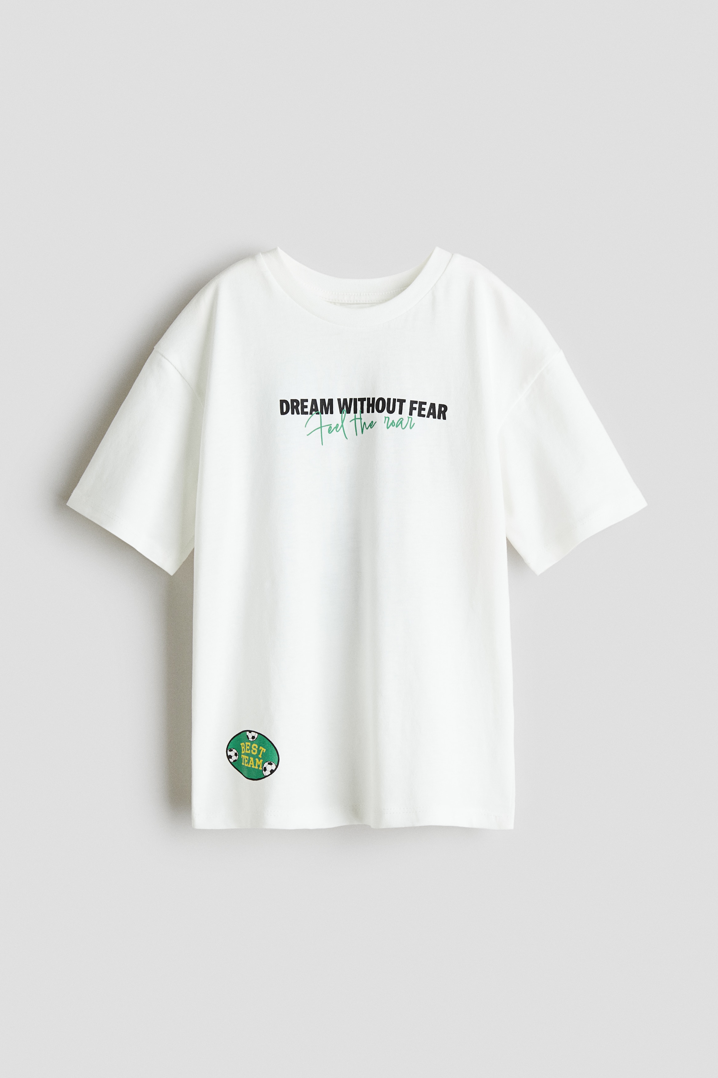 Jongens - Wit/voetbal Katoenen T-shirt met print - Size: 98/104 (2-4Y)  - H&M