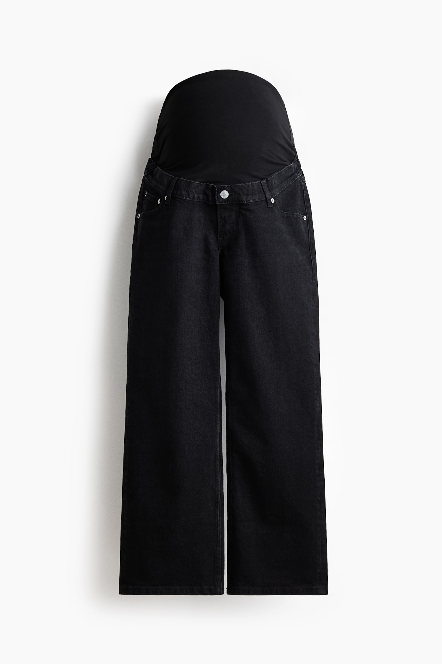 MAMA Straight Ankle Jeans - Черен/Син деним - 1