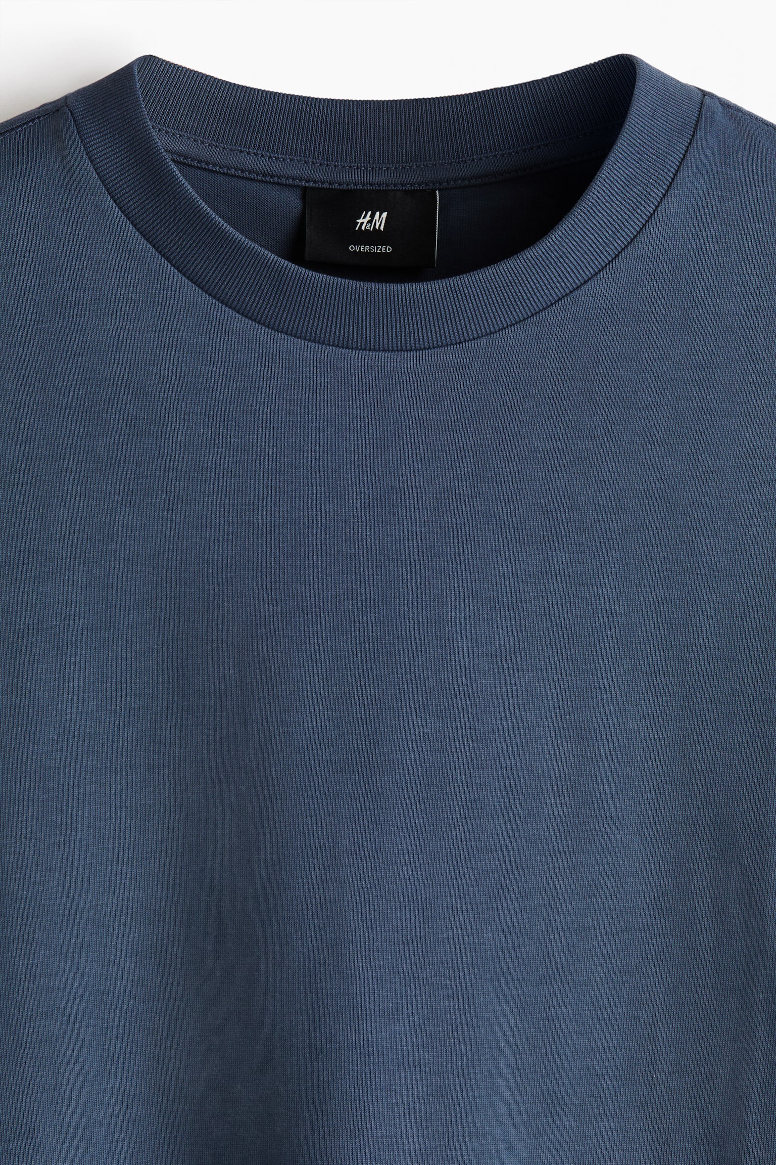 Oversized Fit Cotton T-shirt - Blue/White/Black/Light grey - 5