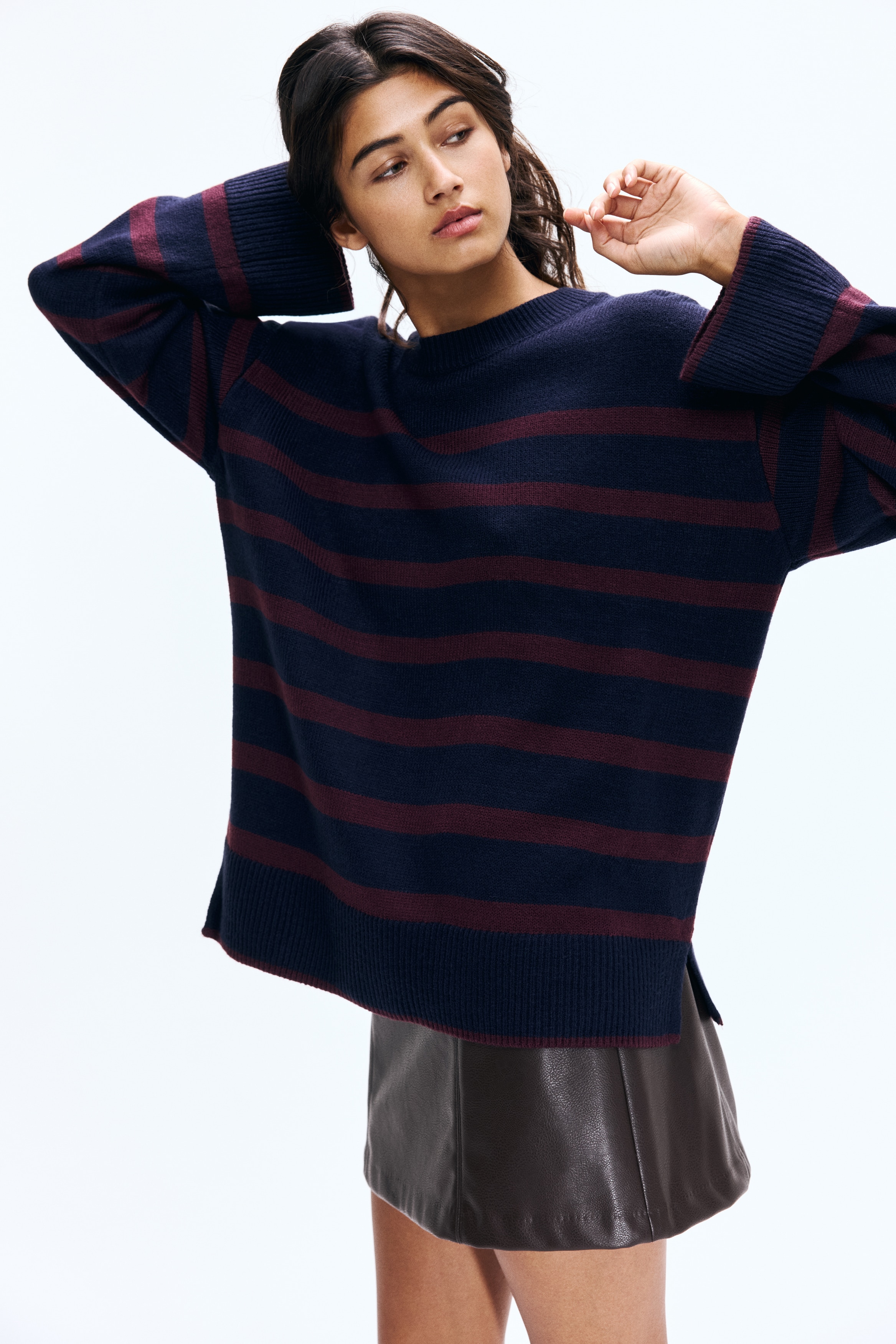 Πουλόβερ - Ναυτικό μπλε/ριγέ/Ναυτικό μπλε/Ανοιχτό μπεζ/ριγέ