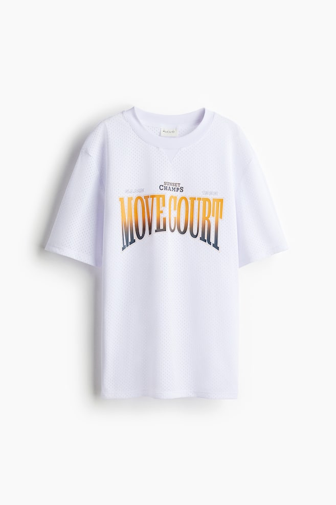 Camiseta sport en malla estampada con DryMove™ - Blanco/Move court - 1