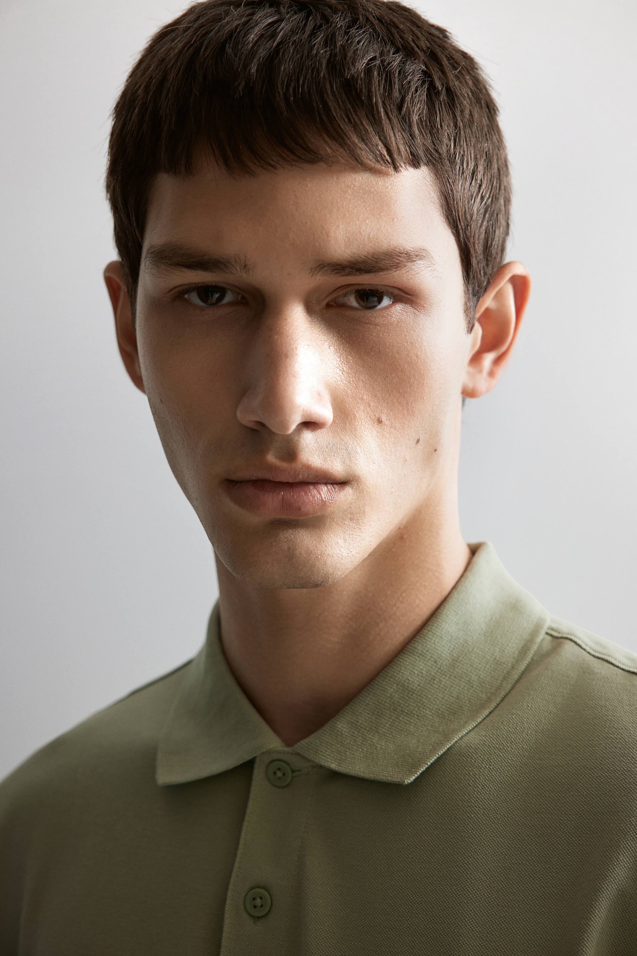 Regular Fit Piqué Polo Shirt - Sage green - Men | H&M US