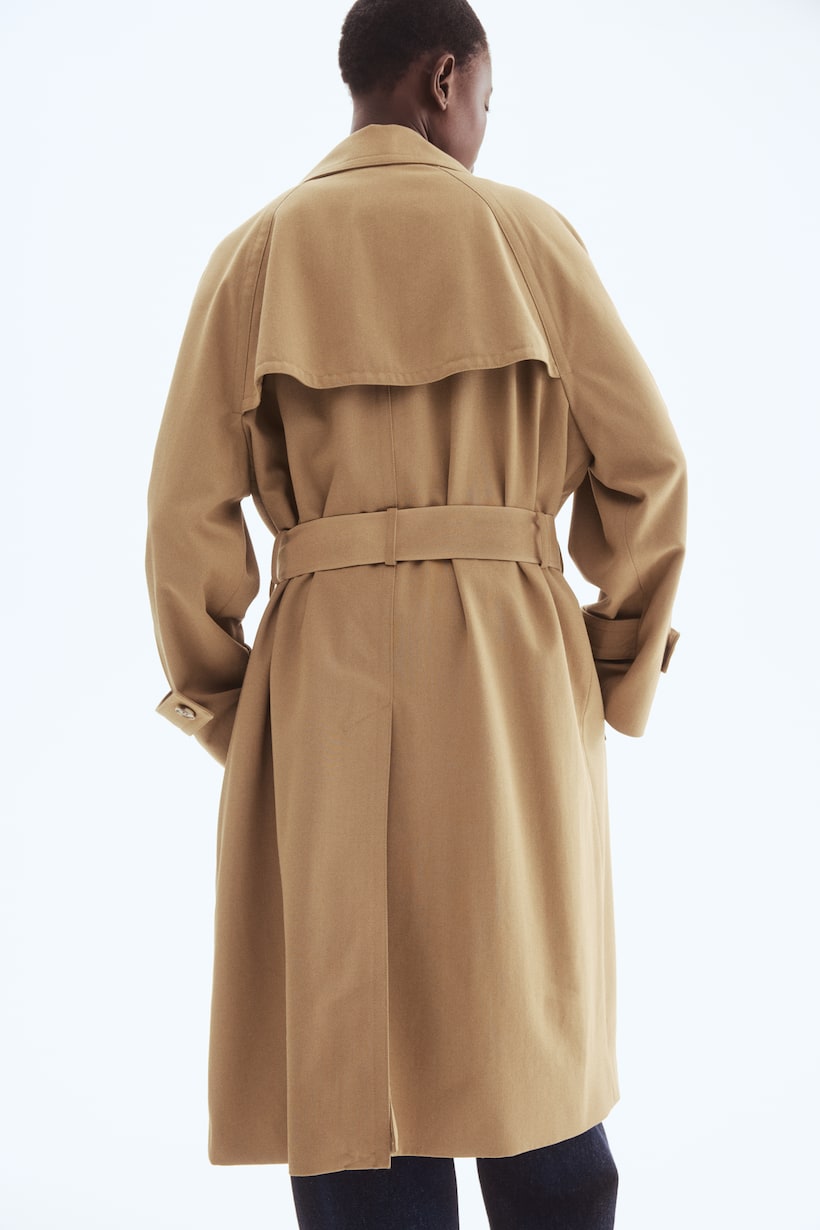 Women's Trench Coats Long, Wool Faux Leather H&M GB