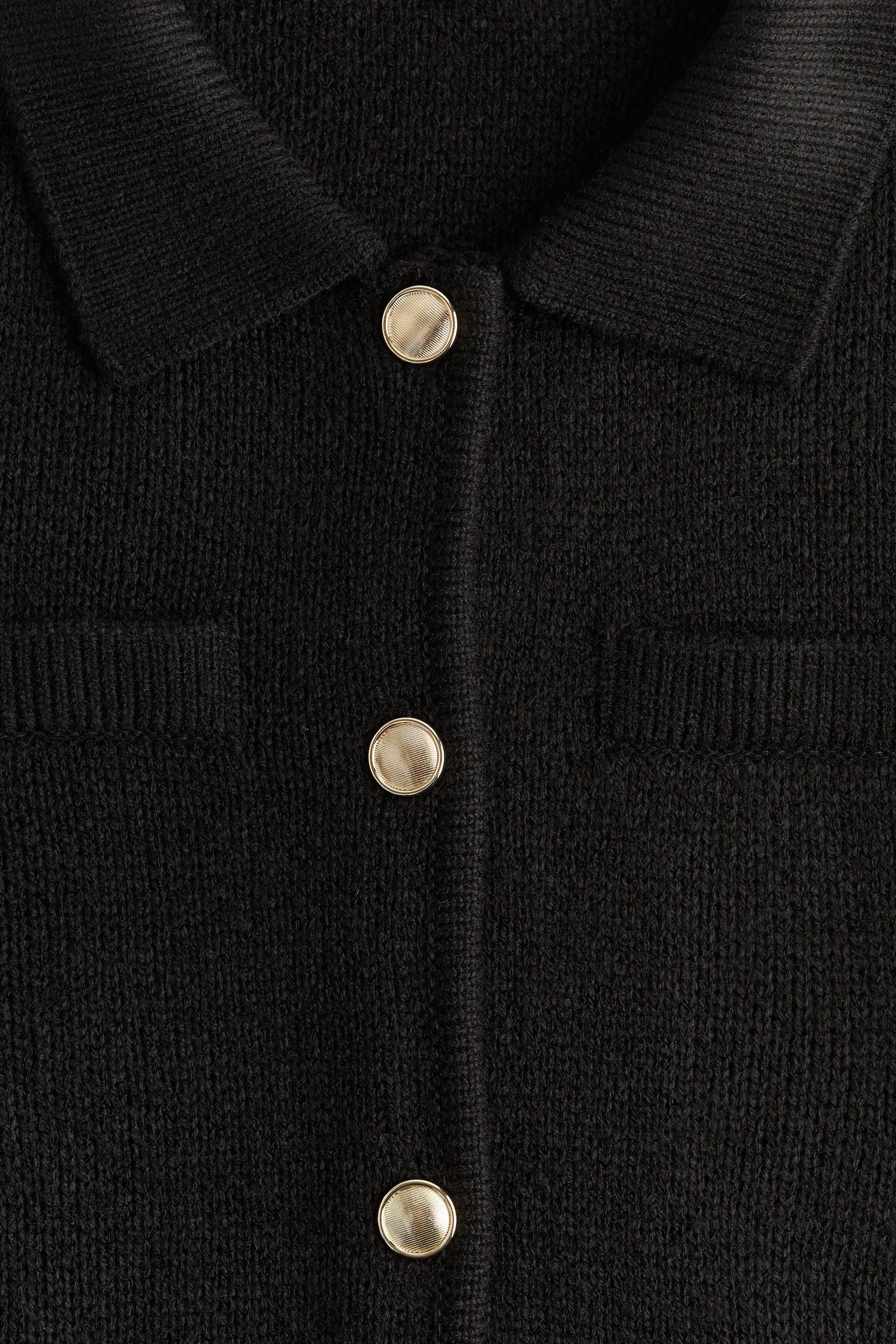 Collared fine-knit cardigan - Black/Dark red - 5