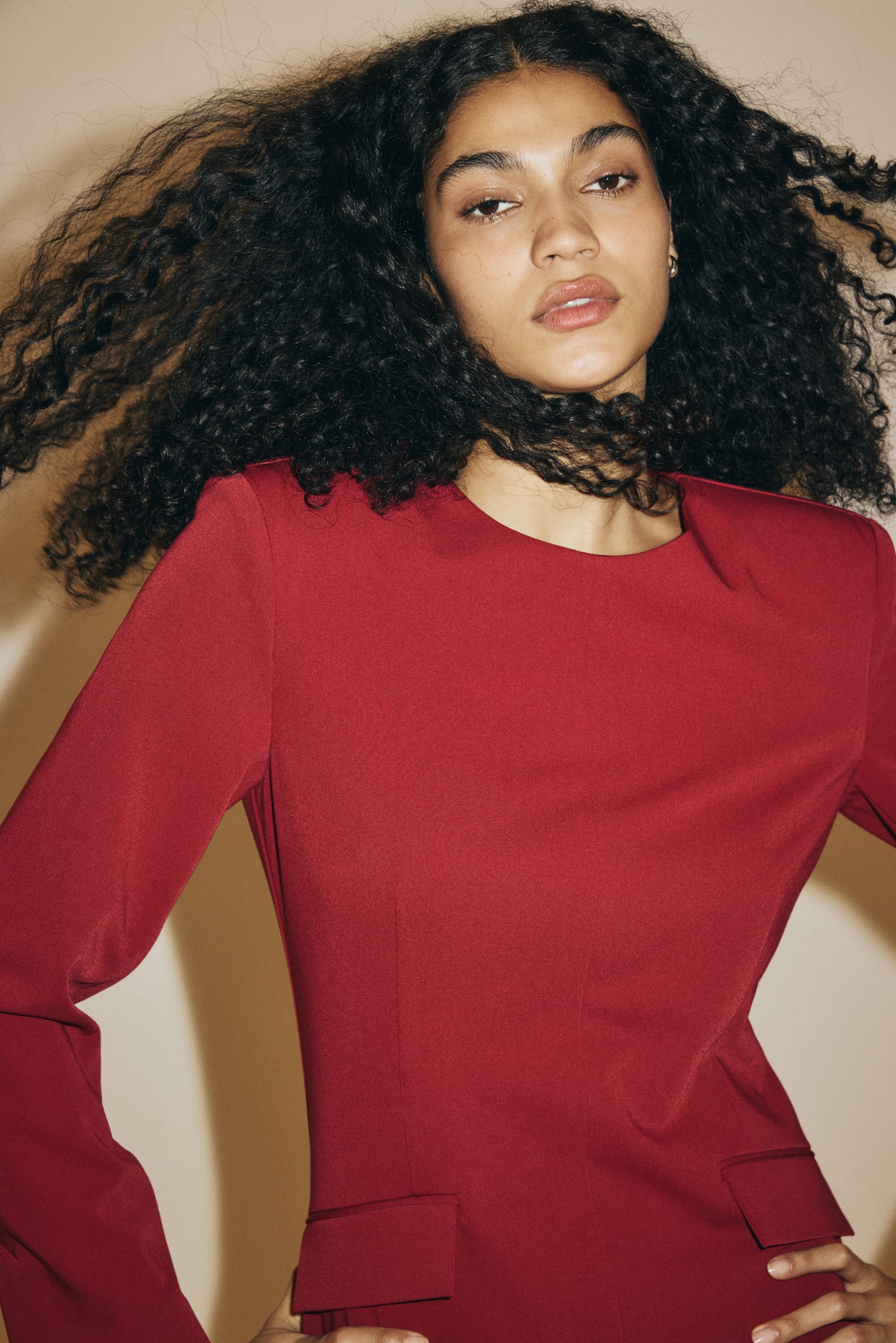 Krátke šaty - Tmavočervená/Burgundská červená/Čierna/leopardí vzor/Čierna - 3