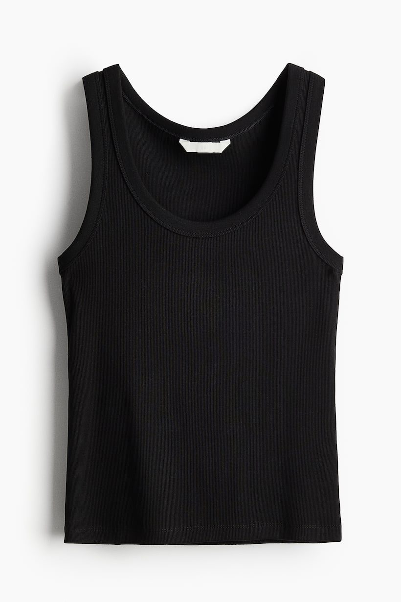 Blusas y Tops Negros Sin Mangas Moda Mujer H&M MX