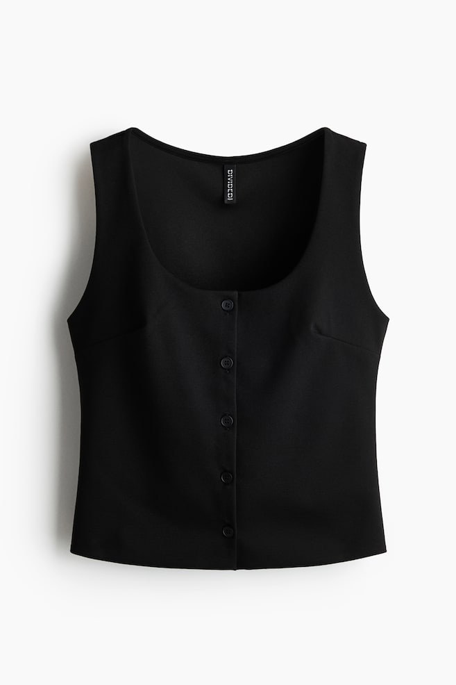 Jersey waistcoat - Black/Black/Pinstriped - 1