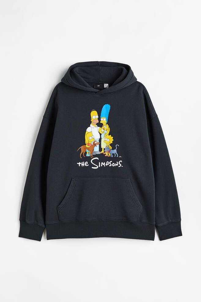 Oversized Fit Cotton hoodie - Black/The Simpsons - 2