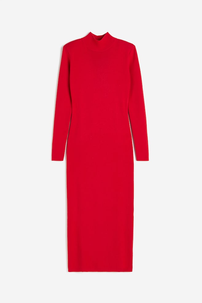 Turtleneck bodycon dress - Red - 1