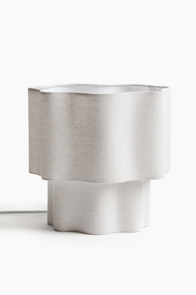 Fabric-Covered Table Lamp - Light gray - 1