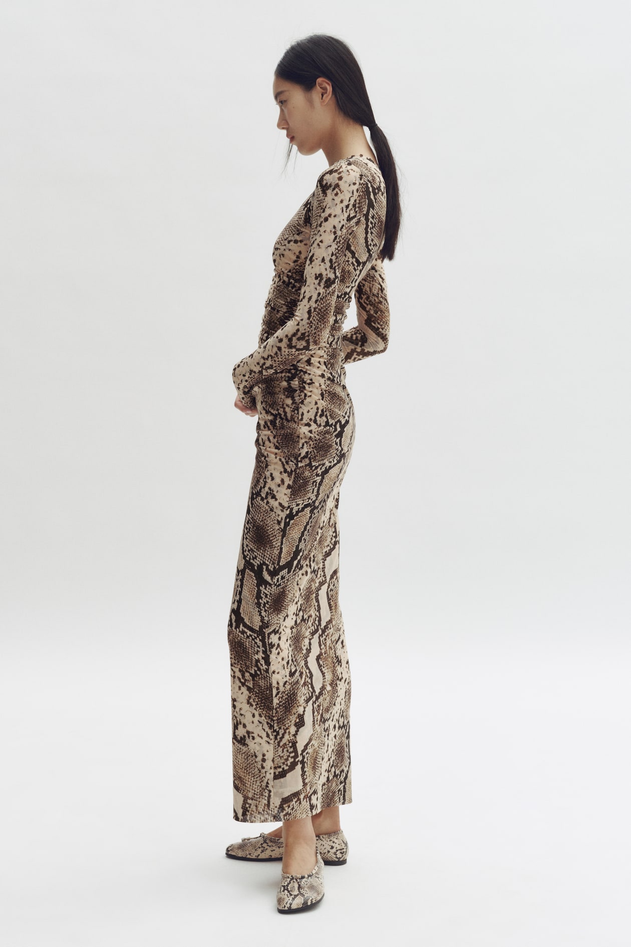 Snakeskin-Print Mesh Dress - image 2