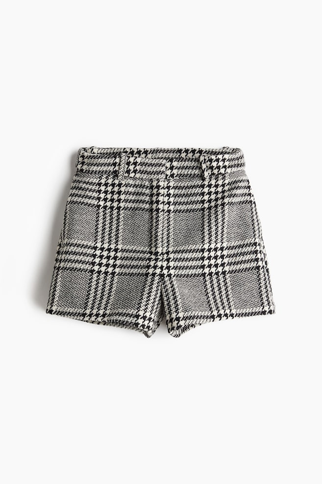 Tailored shorts - Black/Dogtooth-patterned - 1