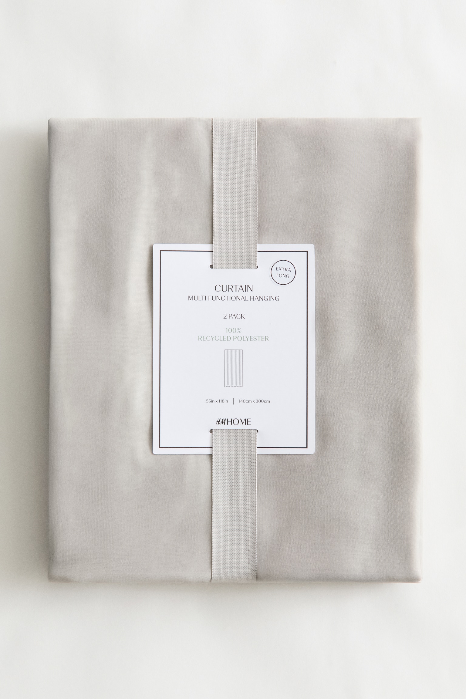 2-pack extra-long curtain lengths - Light grey/White - 3