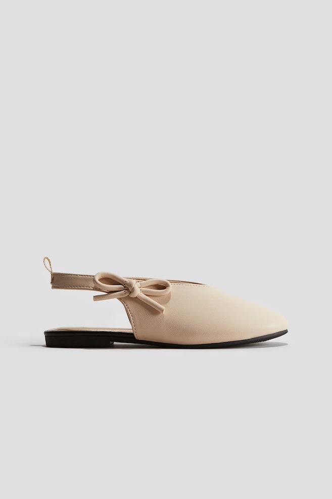 Escarpins à bride arrière avec nœud - Beige clair - 1