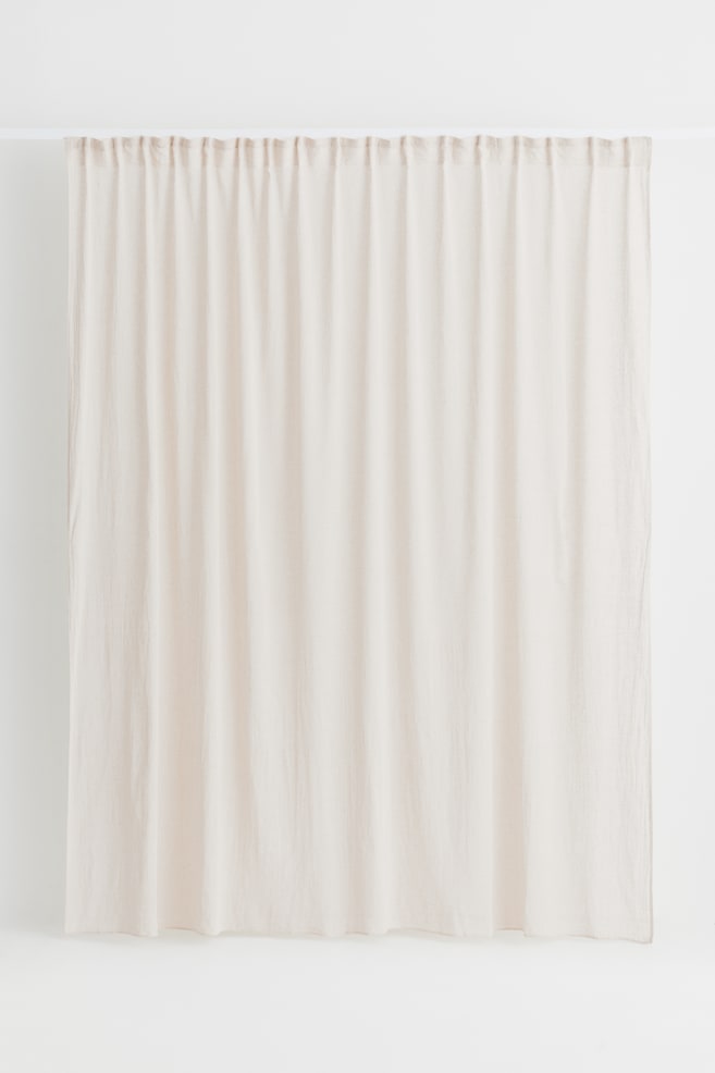 1-pack wide linen-blend curtain length - Jasnobeżowy/Biały/Jasny szarobeżowy/Żółty - 6
