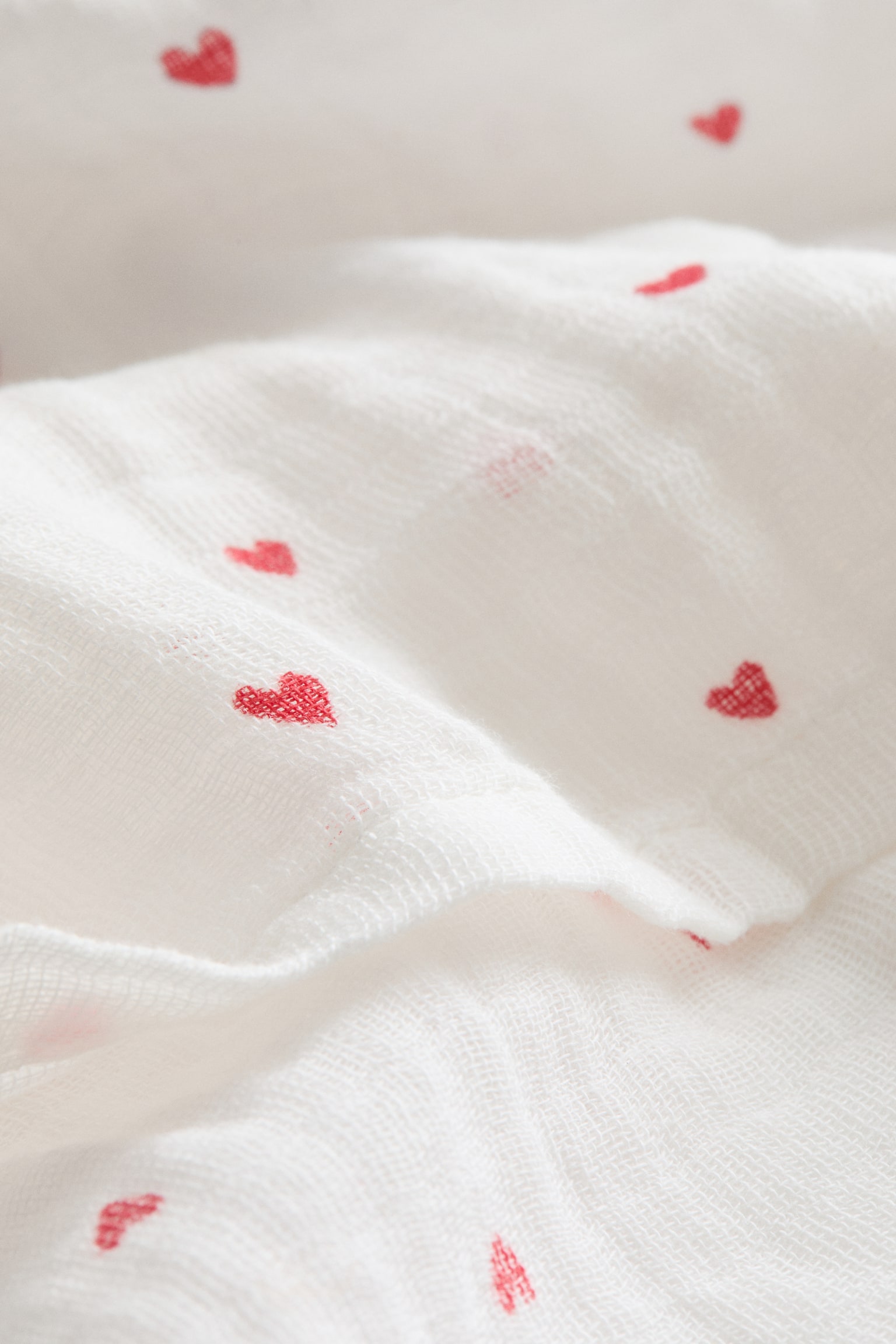 Tetra pelena od muslina - Bela/srca/Bela/zvezde/Bela/detelina - 3