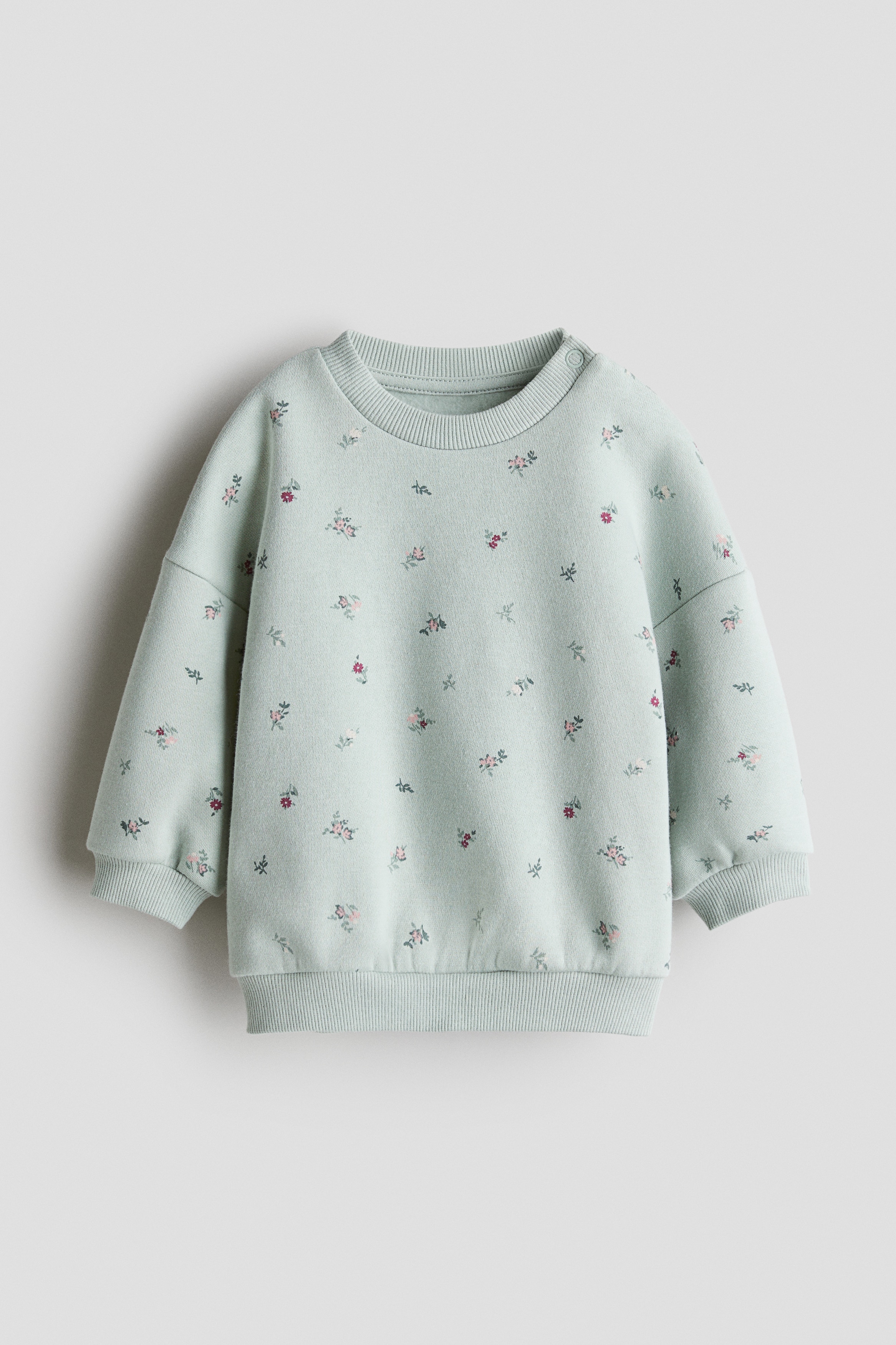 Printed brushed-inside sweatshirt - Mint green/Floral/Beige/Leopard print/Grey/Hearts/Cream/Ballerinas/Navy blue/Lingonberries/Light pink/Ghost