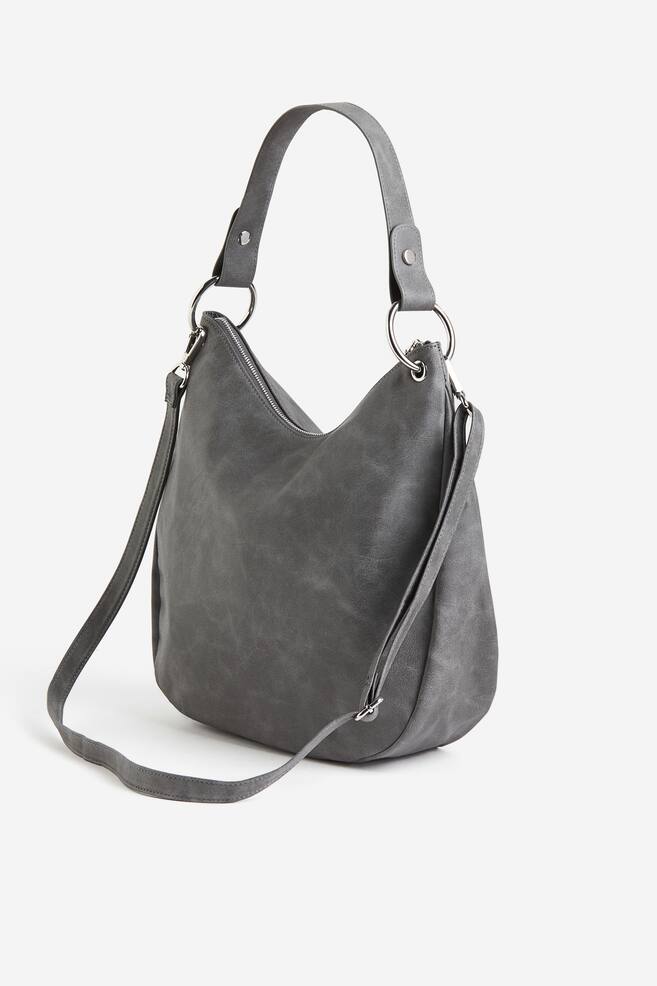 Hobo bag - Grey/Black/Black - 2
