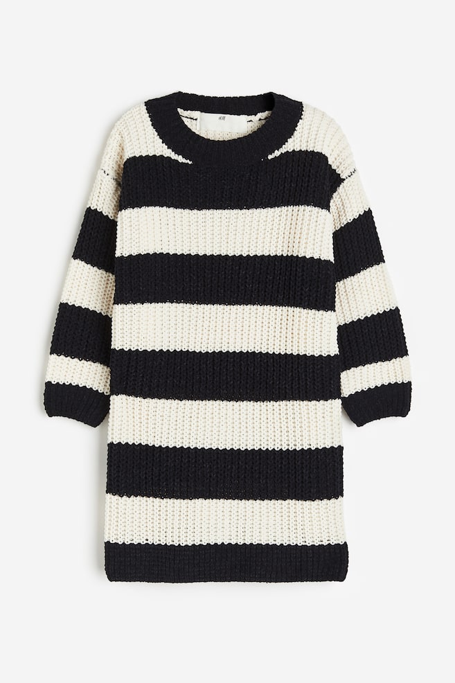Knitted dress - Black/Striped/Pink/Striped - 1
