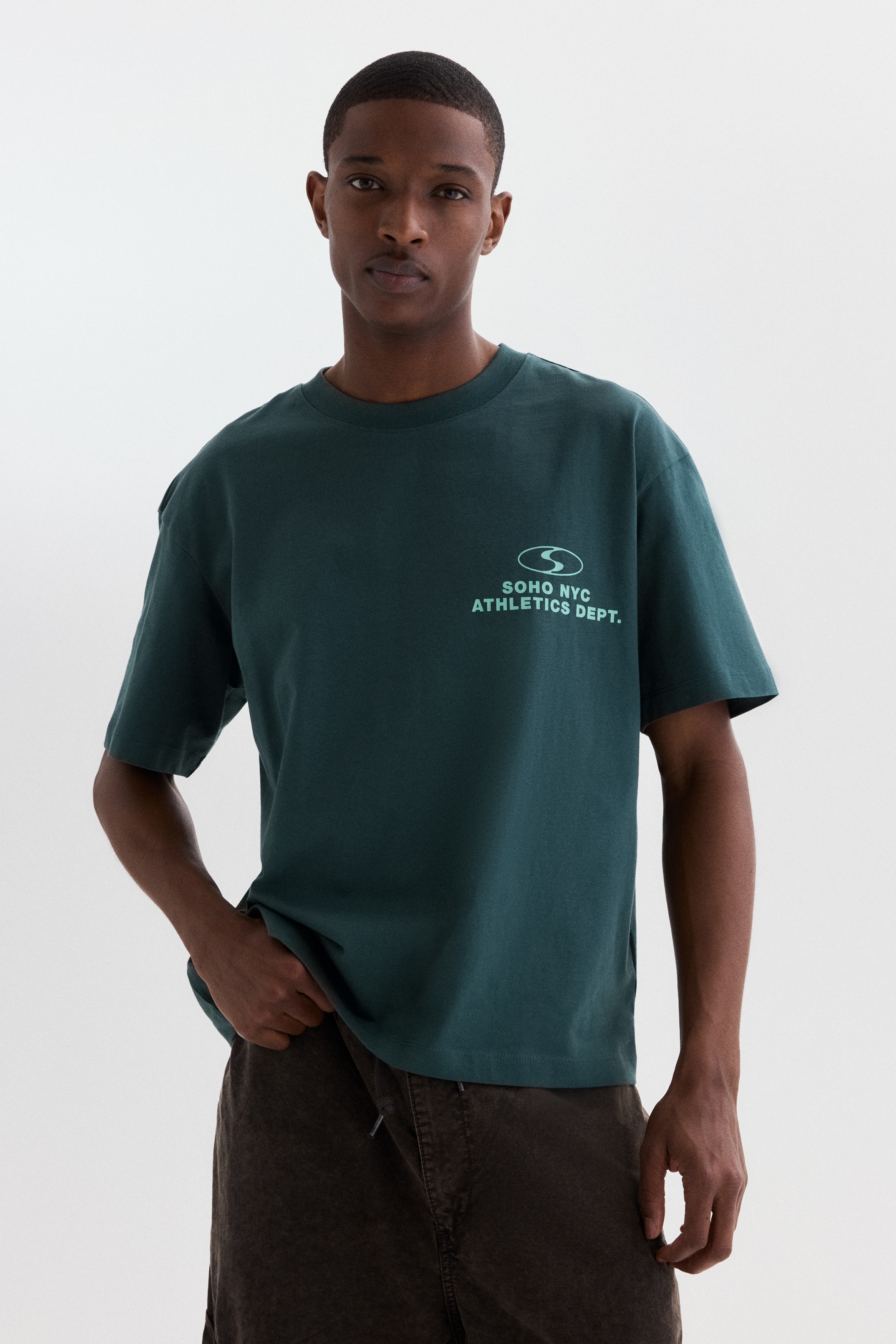 Áo thun in hình Loose Fit - Màu xanh mòng két đậm/Soho NYC/Màu trắng/Soho/Màu tím/NYC/Màu xám nhạt đốm/Newport/Xanh dương đậm/New York City/Màu xám đậm/Sports Archives 08/Màu đỏ rượu/Athletics