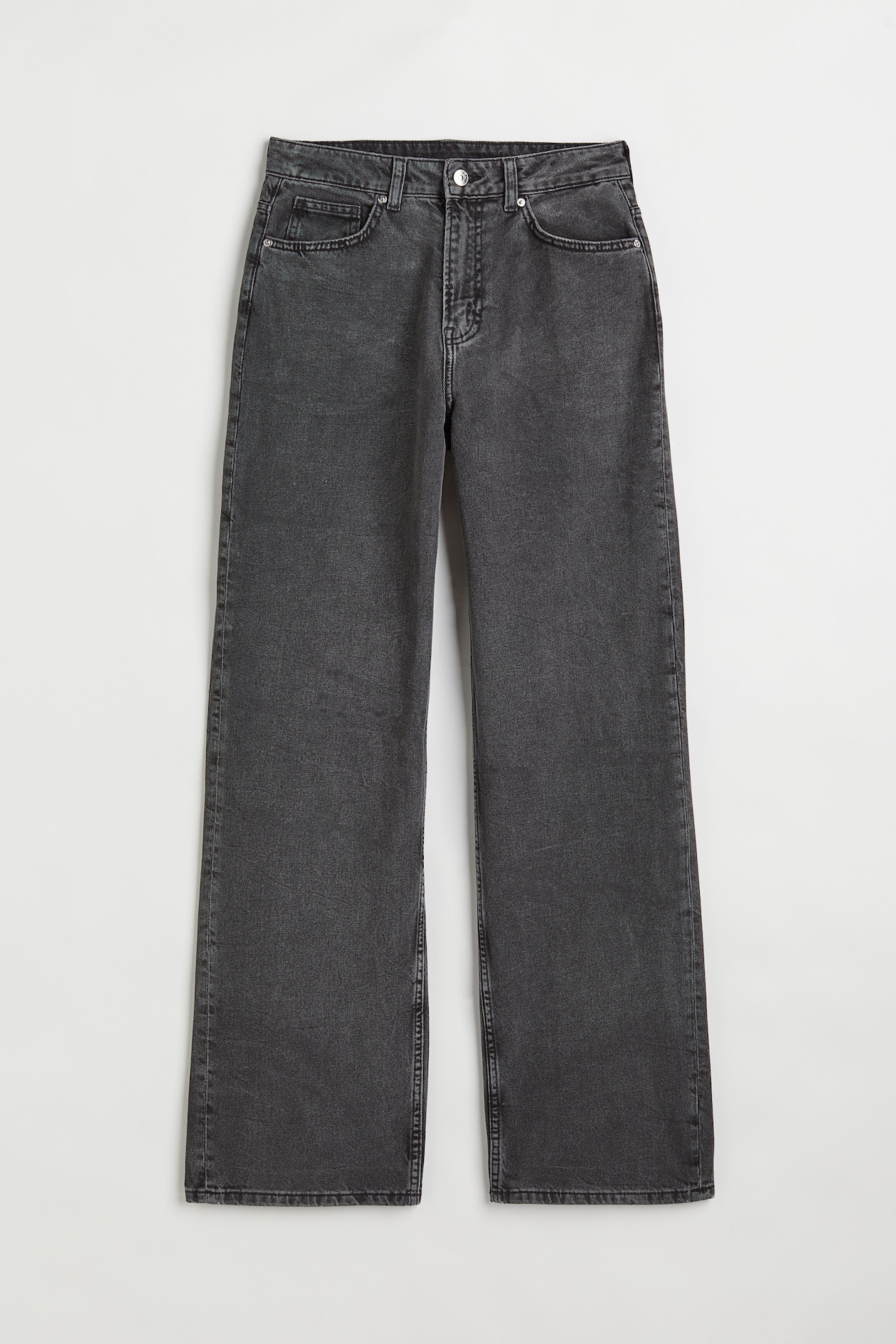 90s Baggy High Jeans - High waist - Long - Dark gray - Ladies | H&M US