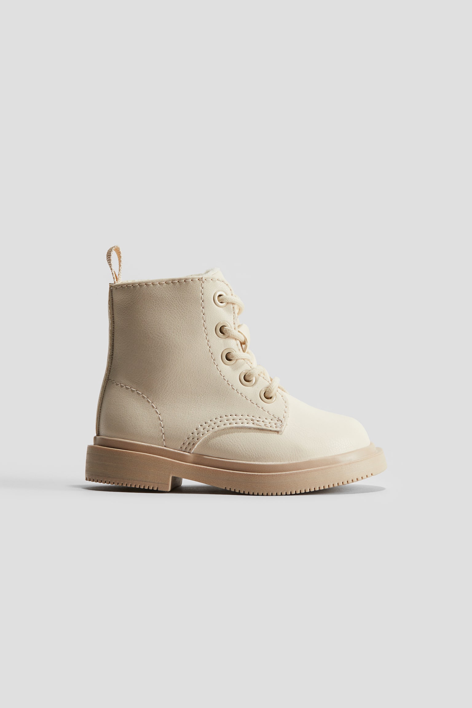 Lace-up boots - Beige/Black - 1