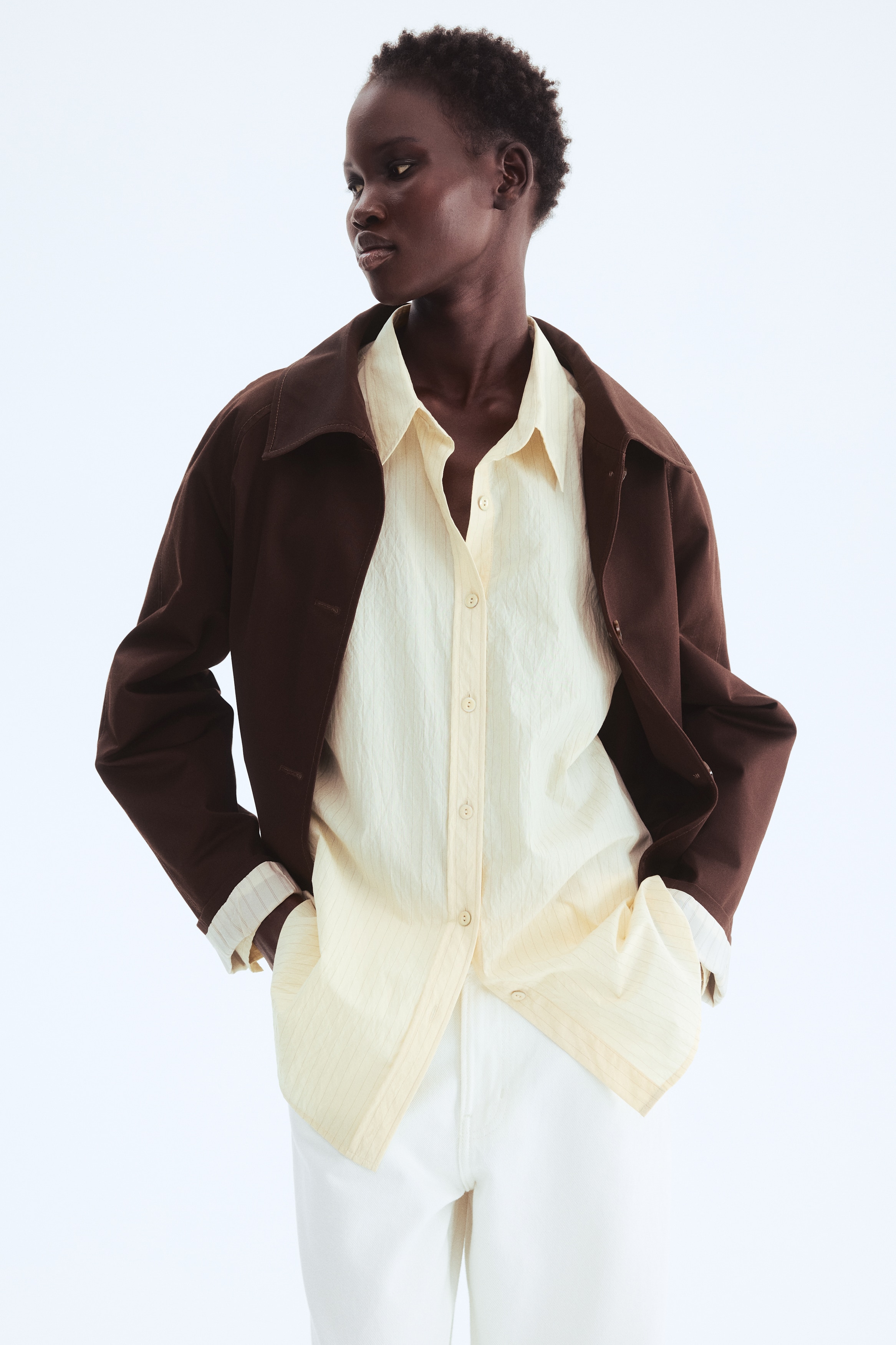 Veste en twill - Marron foncé/Beige foncé/Rose ancien