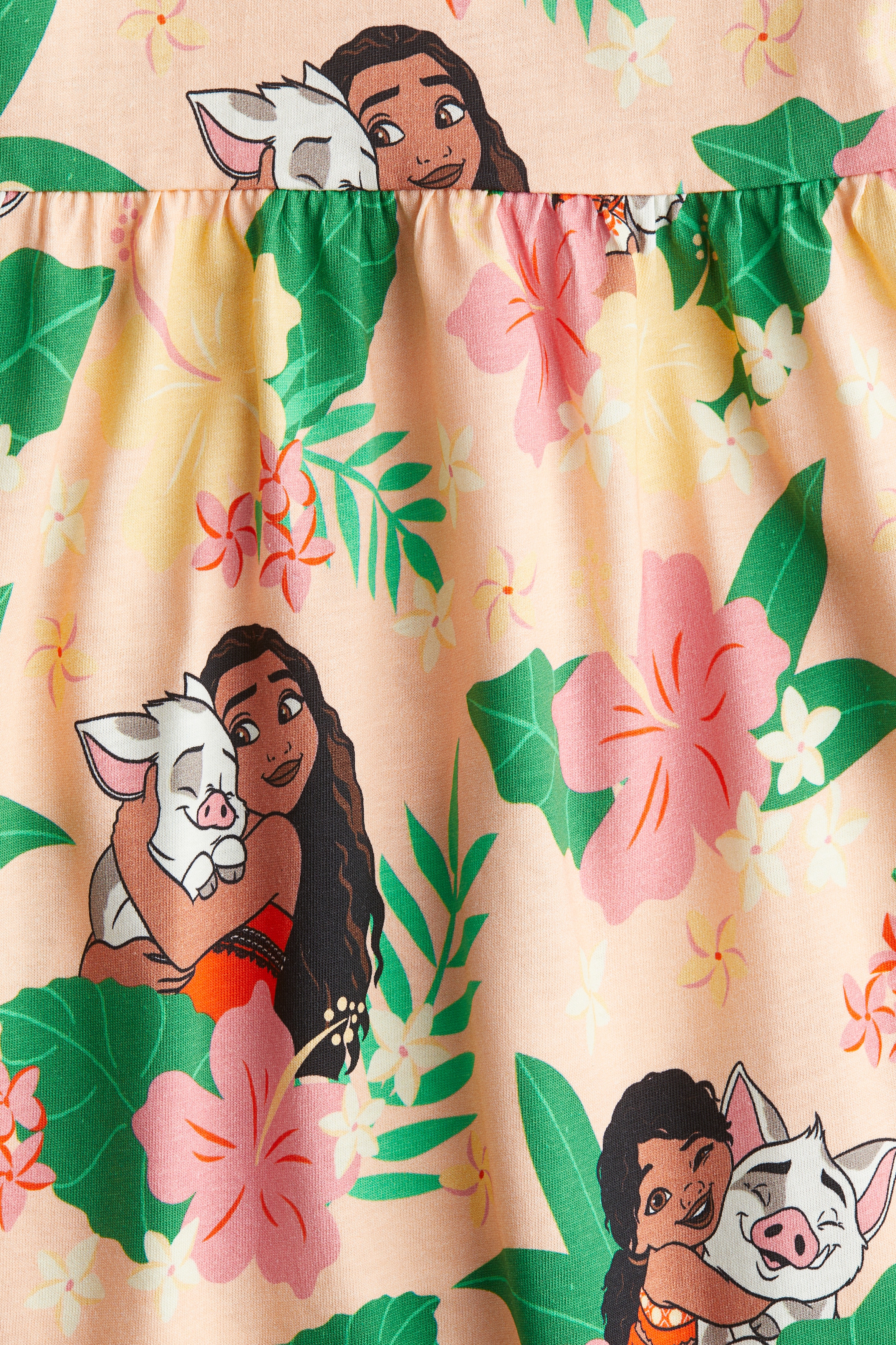 Light orange/Moana Printed Cotton Dress for kids | H&M US