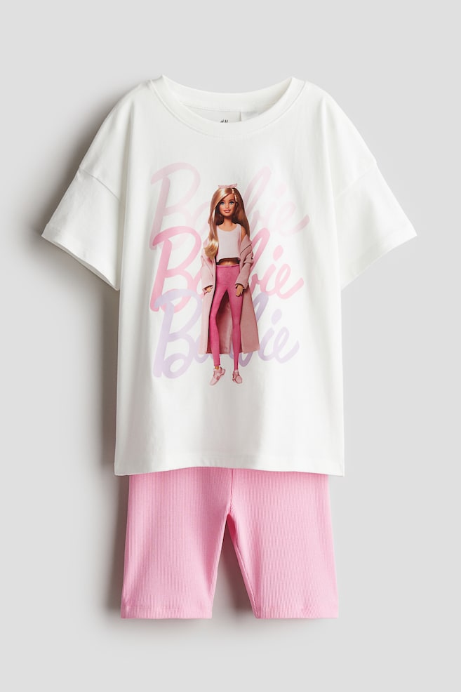 2-piece printed set - Pink/Barbie/Light purple/Frozen/Cream/Pokémon/White/Bingo - 1