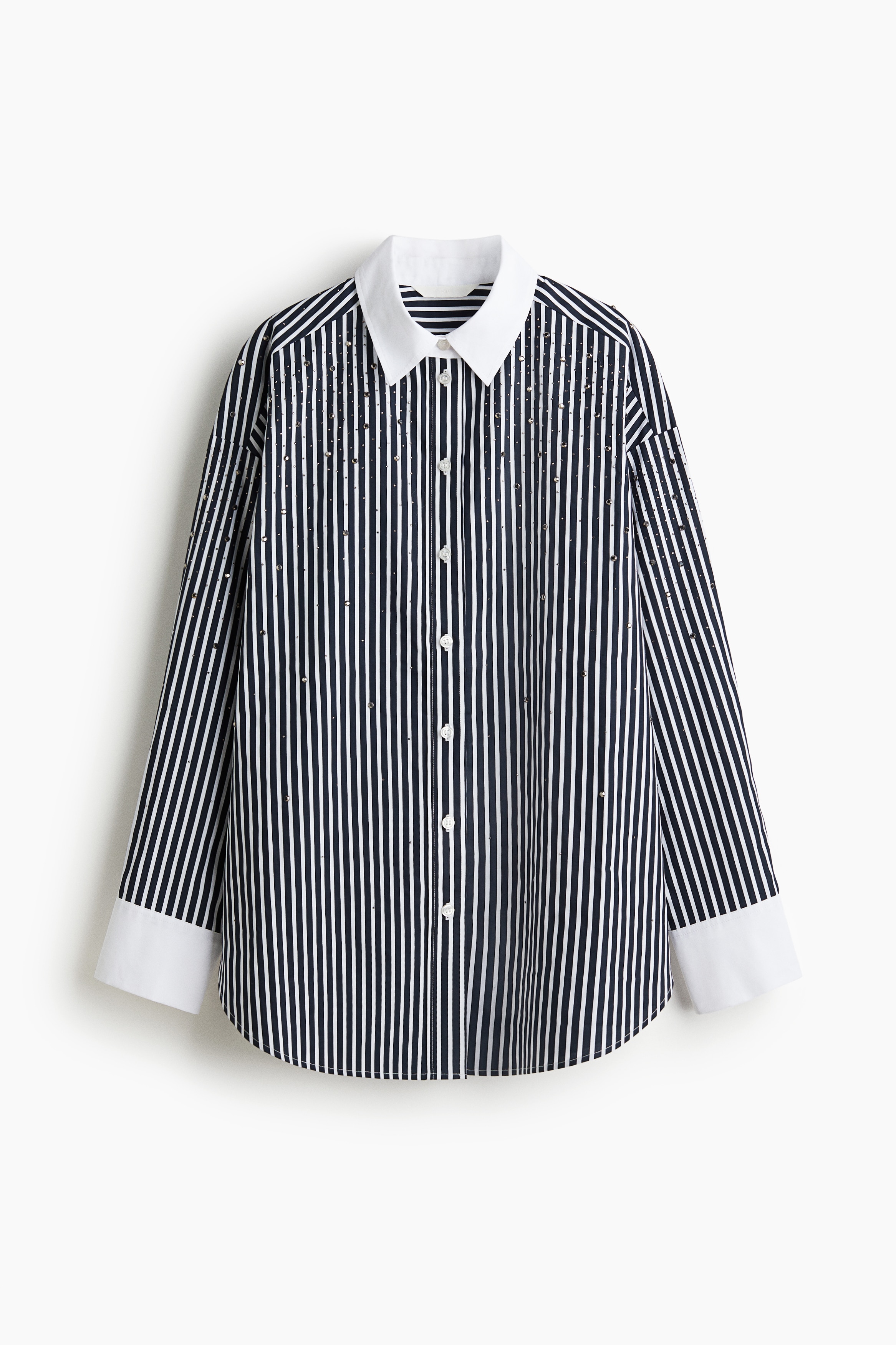 水鑽襯衫 - 海軍藍/條紋