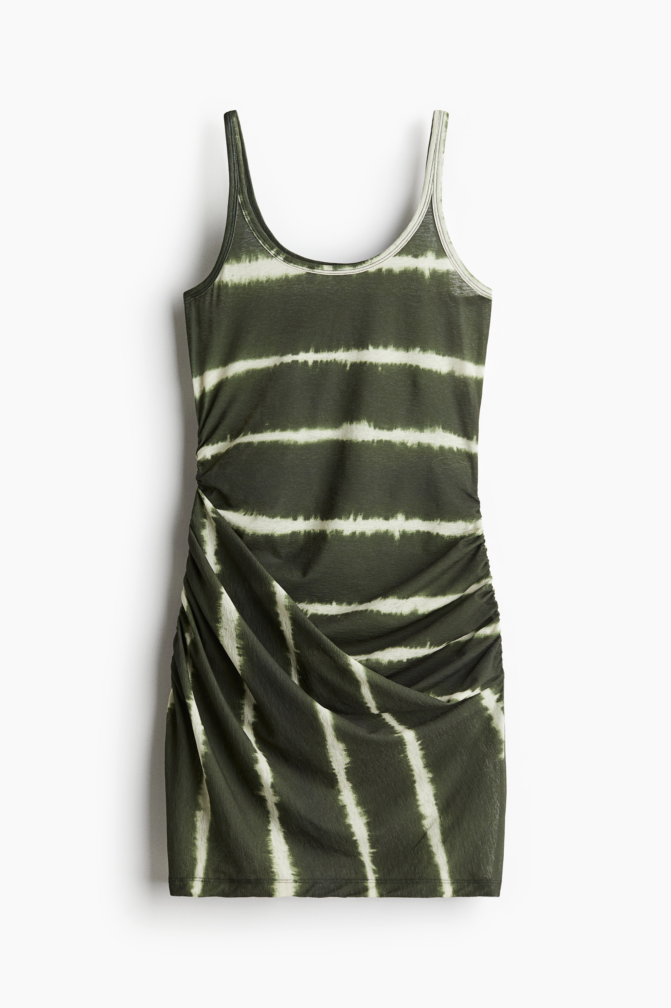 H & M - Drapiertes Trägerkleid - Grün - Damen